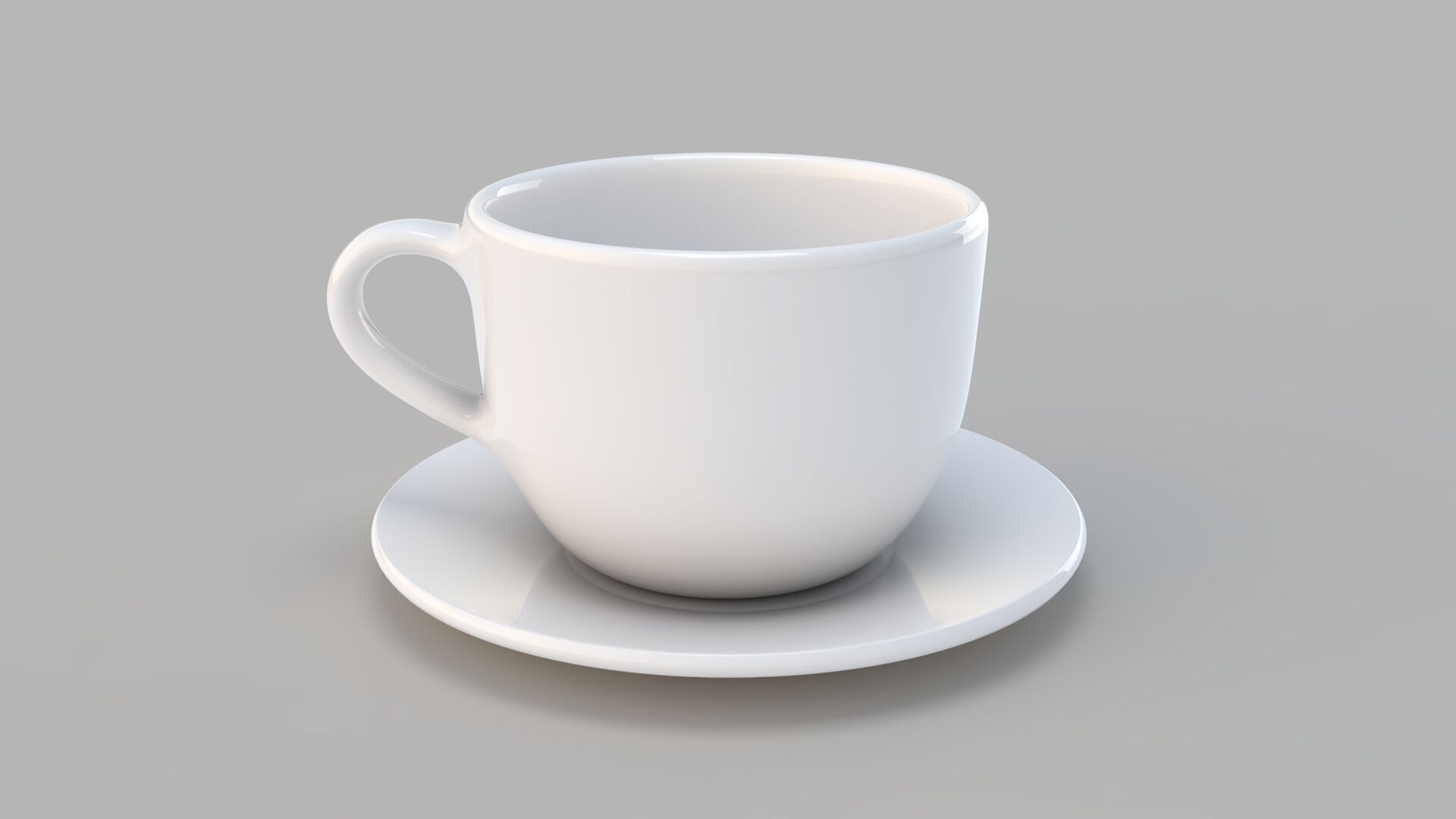 Cappuccino Cup White 3D model_3