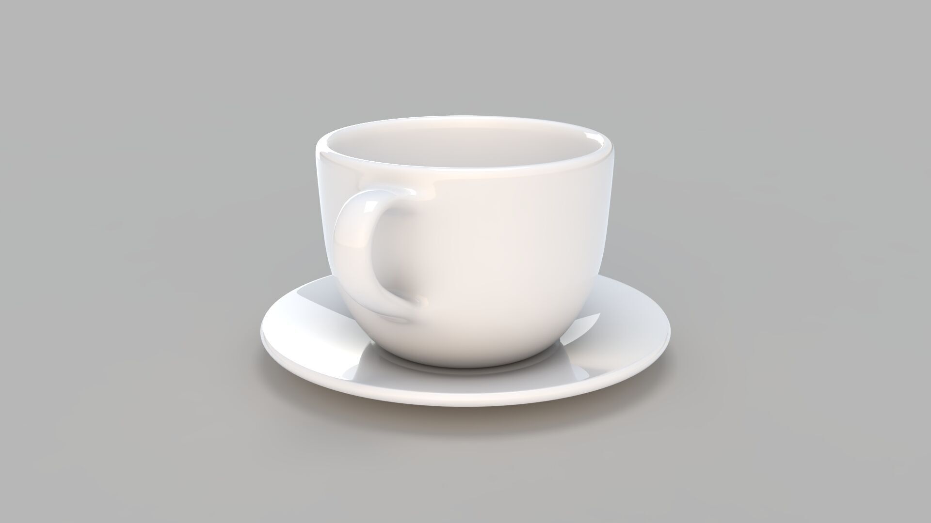 Cappuccino Cup White 3D model_2