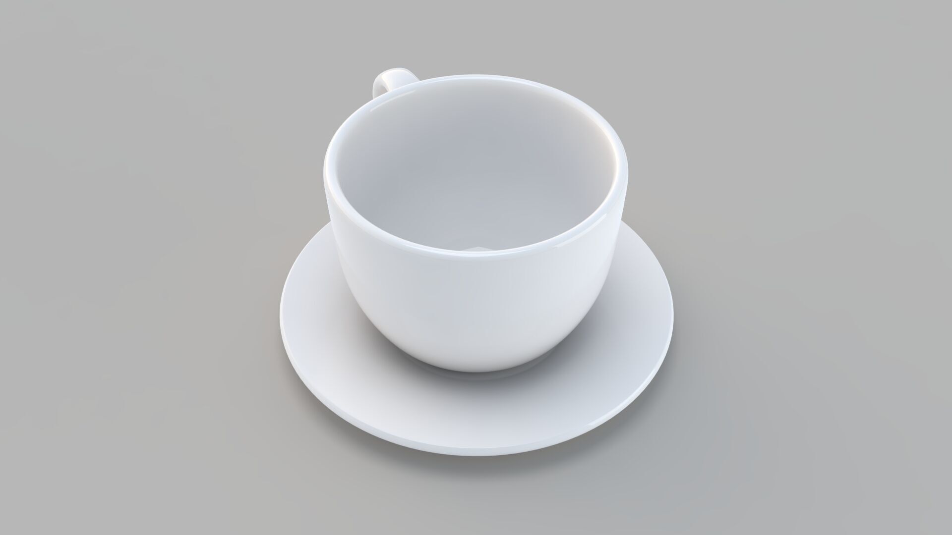 Cappuccino Cup White 3D model_4
