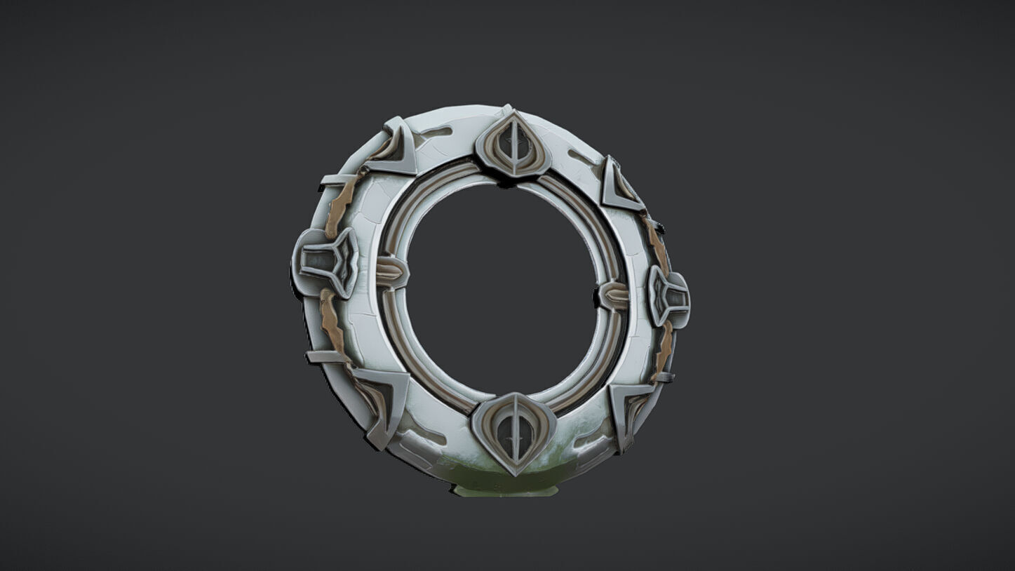 Ancient stone portal 3D Game ready Model 3D model_1