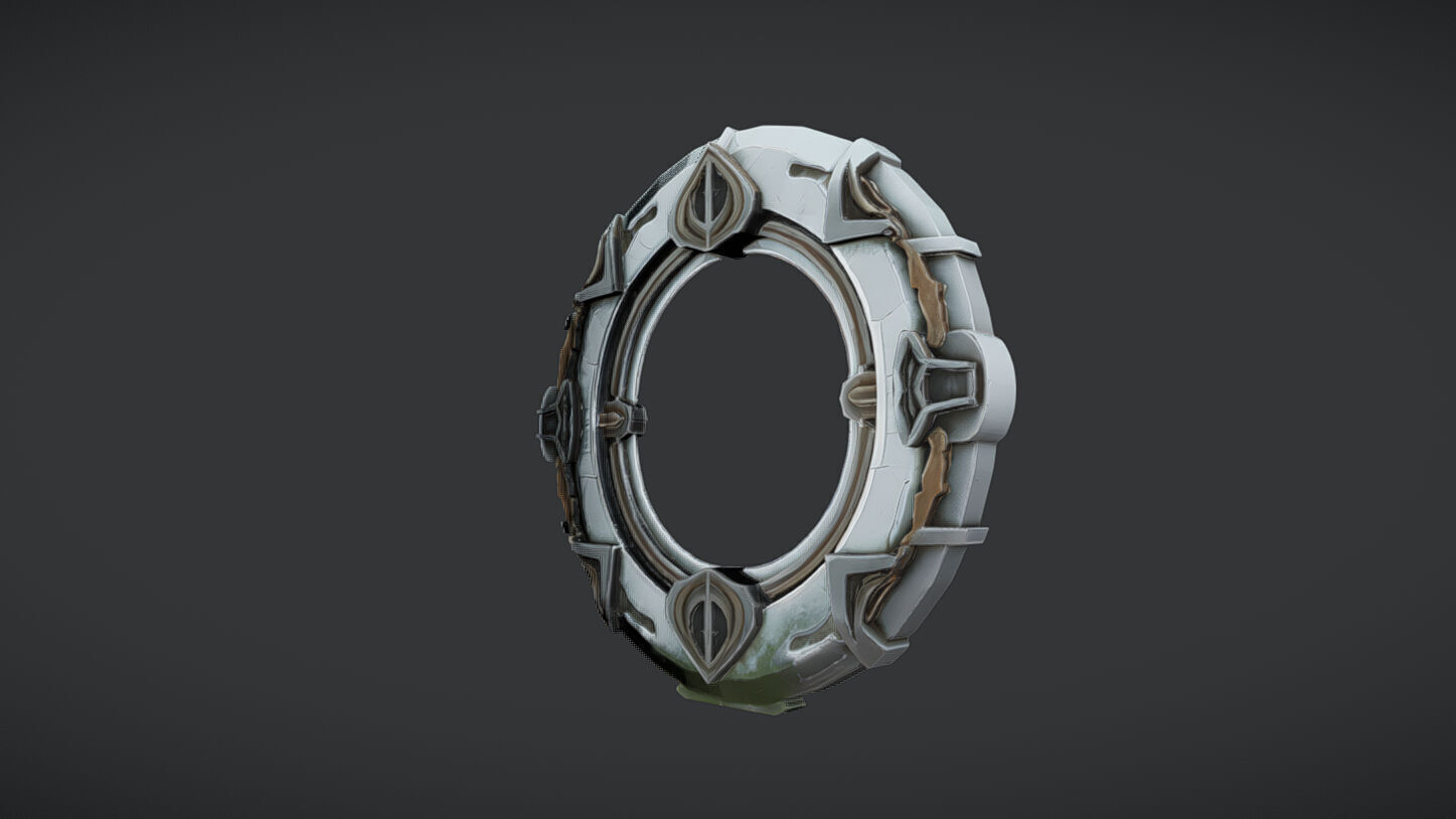 Ancient stone portal 3D Game ready Model 3D model_4