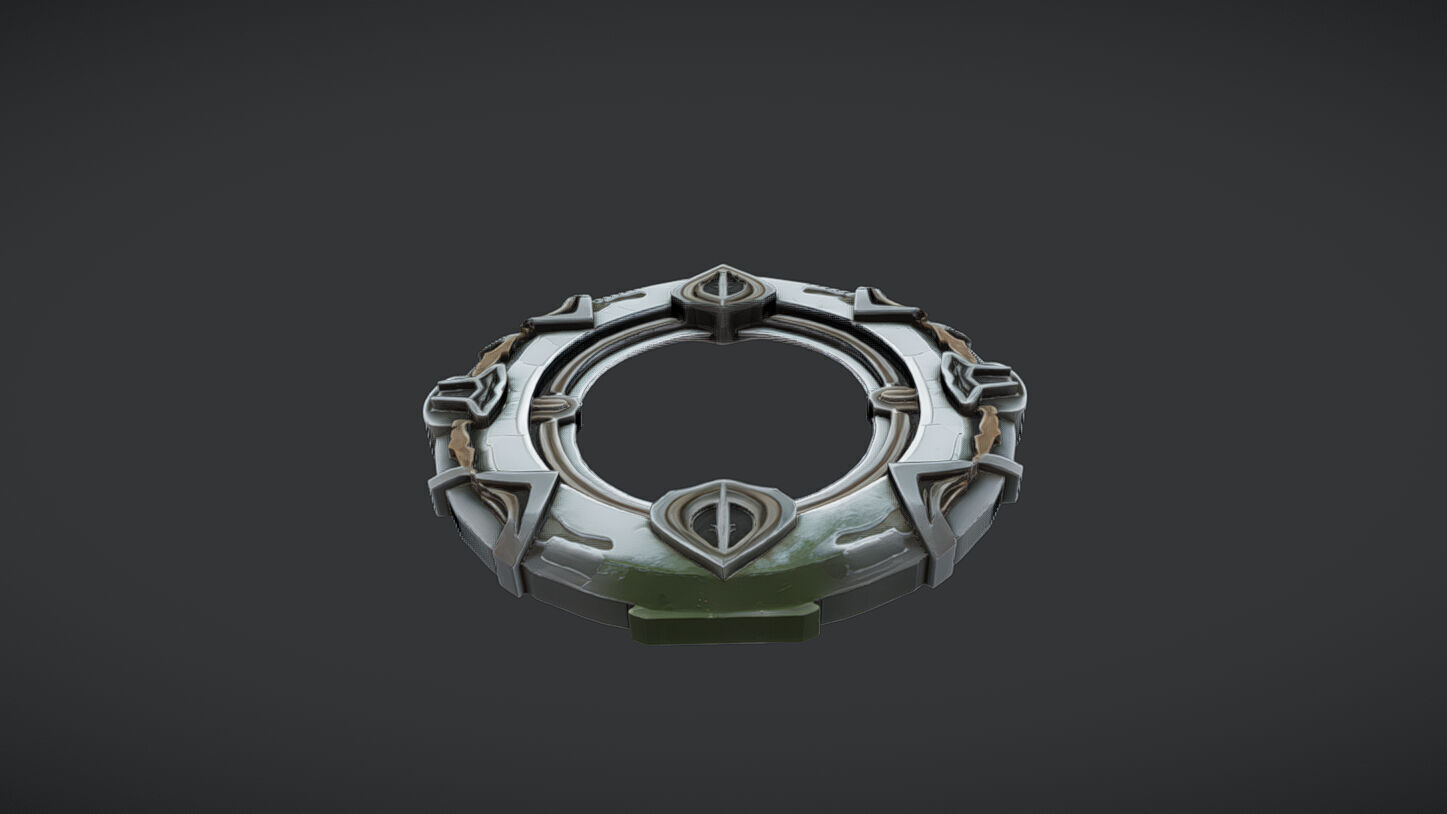 Ancient stone portal 3D Game ready Model 3D model_5