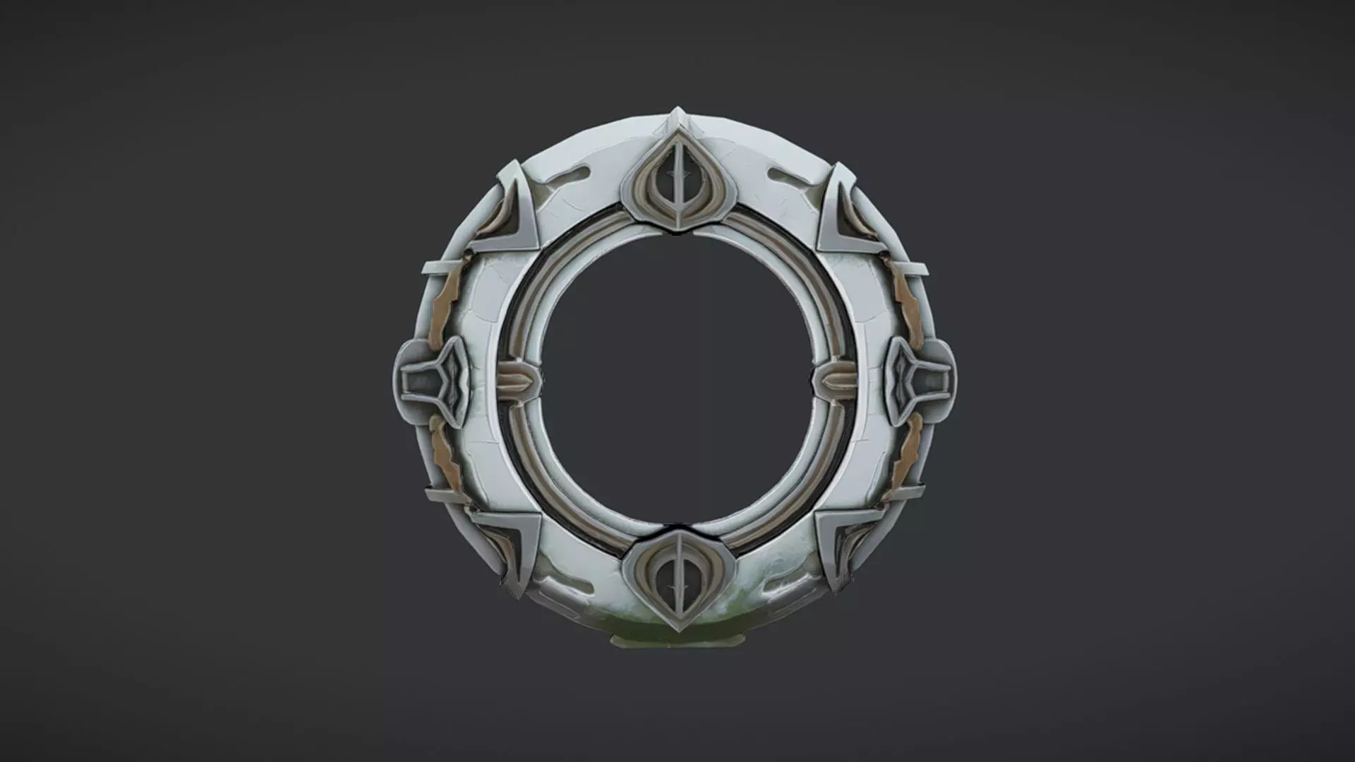 Ancient stone portal 3D Game ready Model 3D model_0