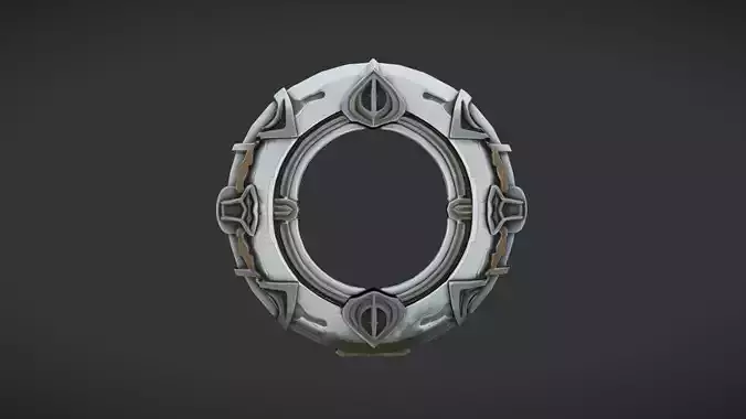 Ancient stone portal 3D Game ready Model