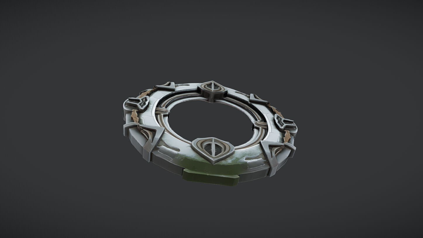 Ancient stone portal 3D Game ready Model 3D model_2