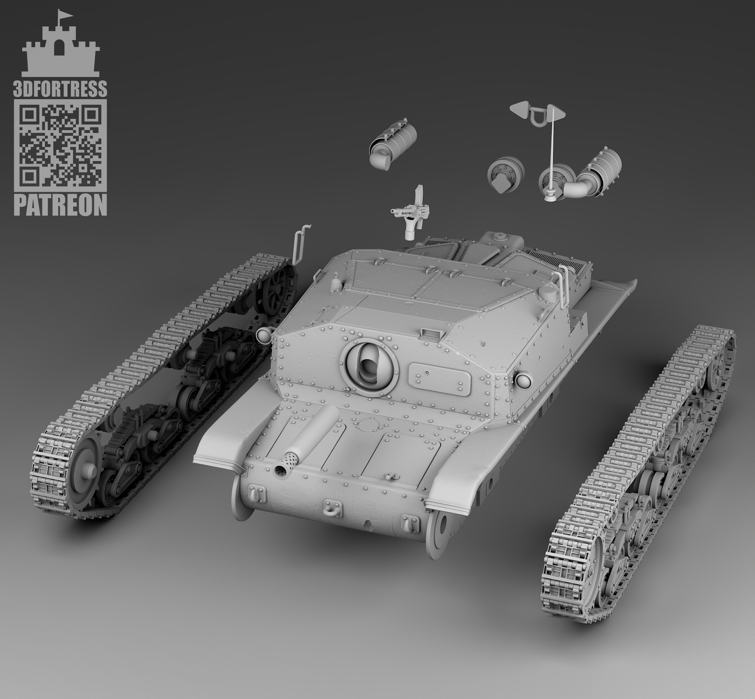 Semovente M41 3D print model_3