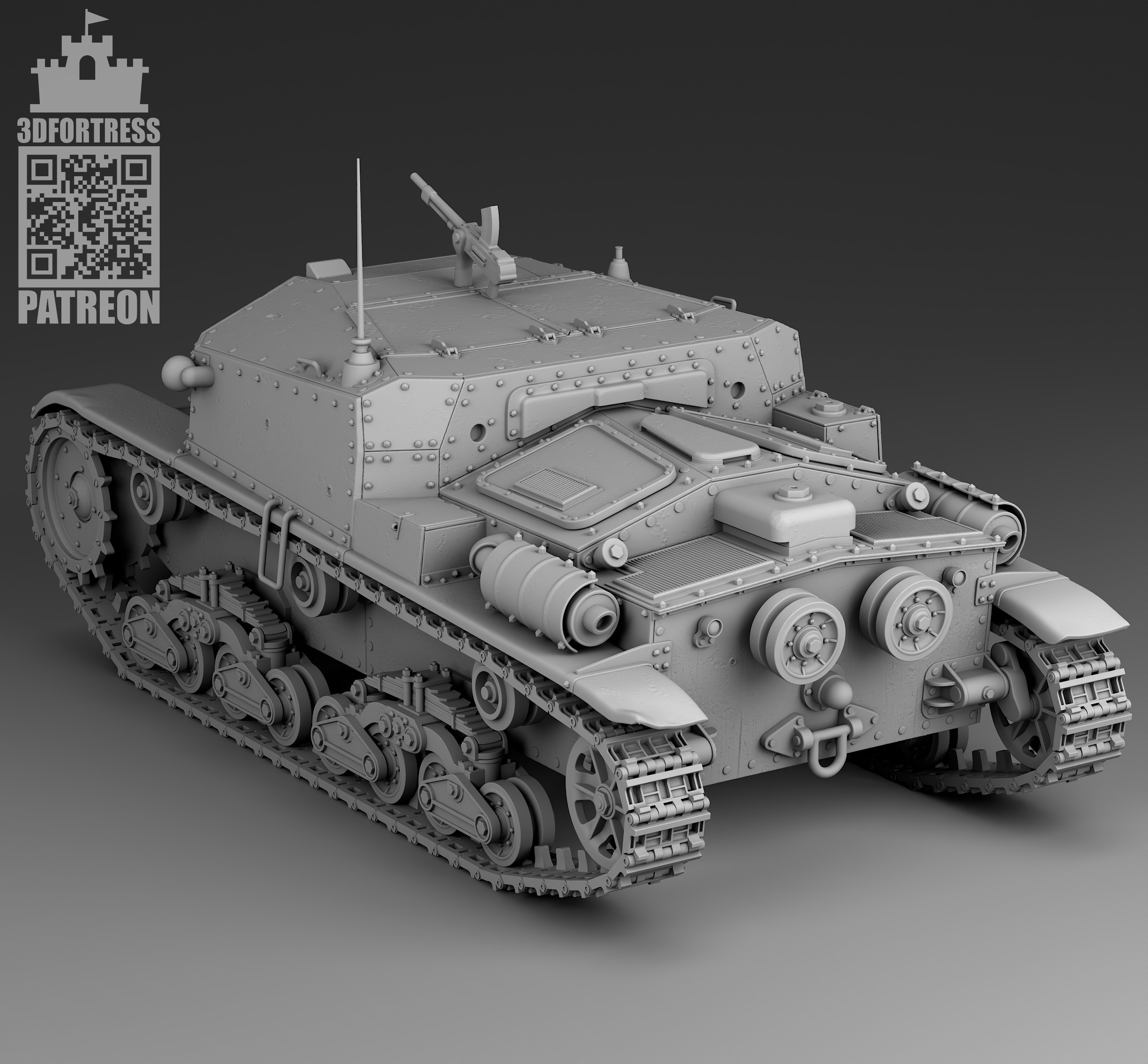 Semovente M41 3D print model_1