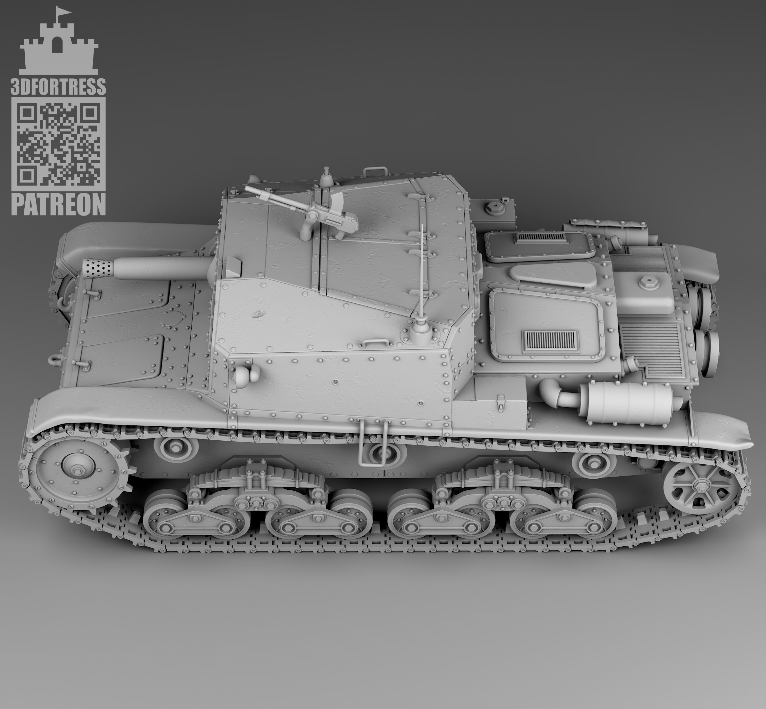 Semovente M41 3D print model_2