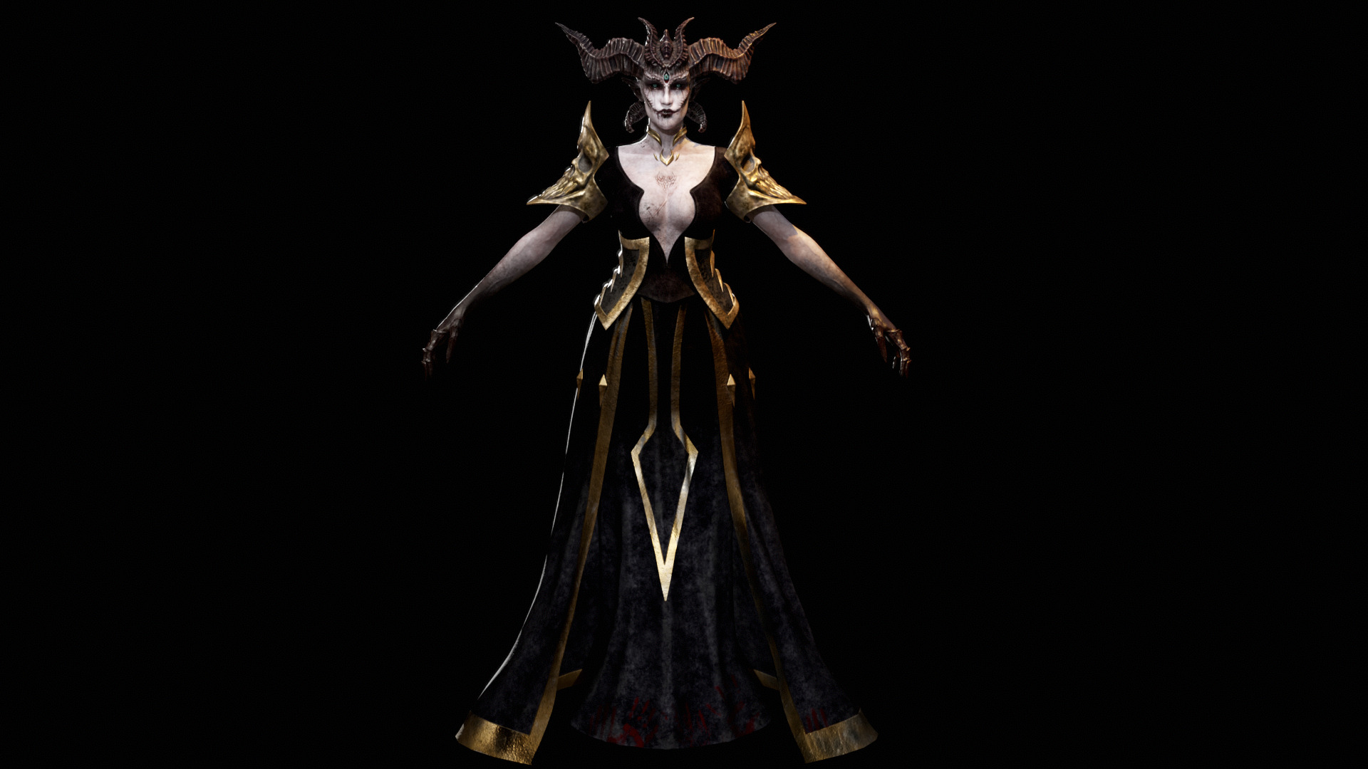 WITCH 3D CHARACTER Low-poly 3D model_1