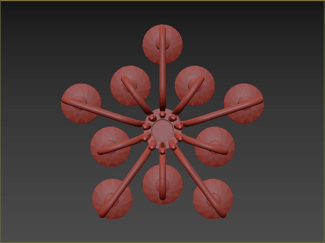 Calliope chandelier 10 light 3D model_17