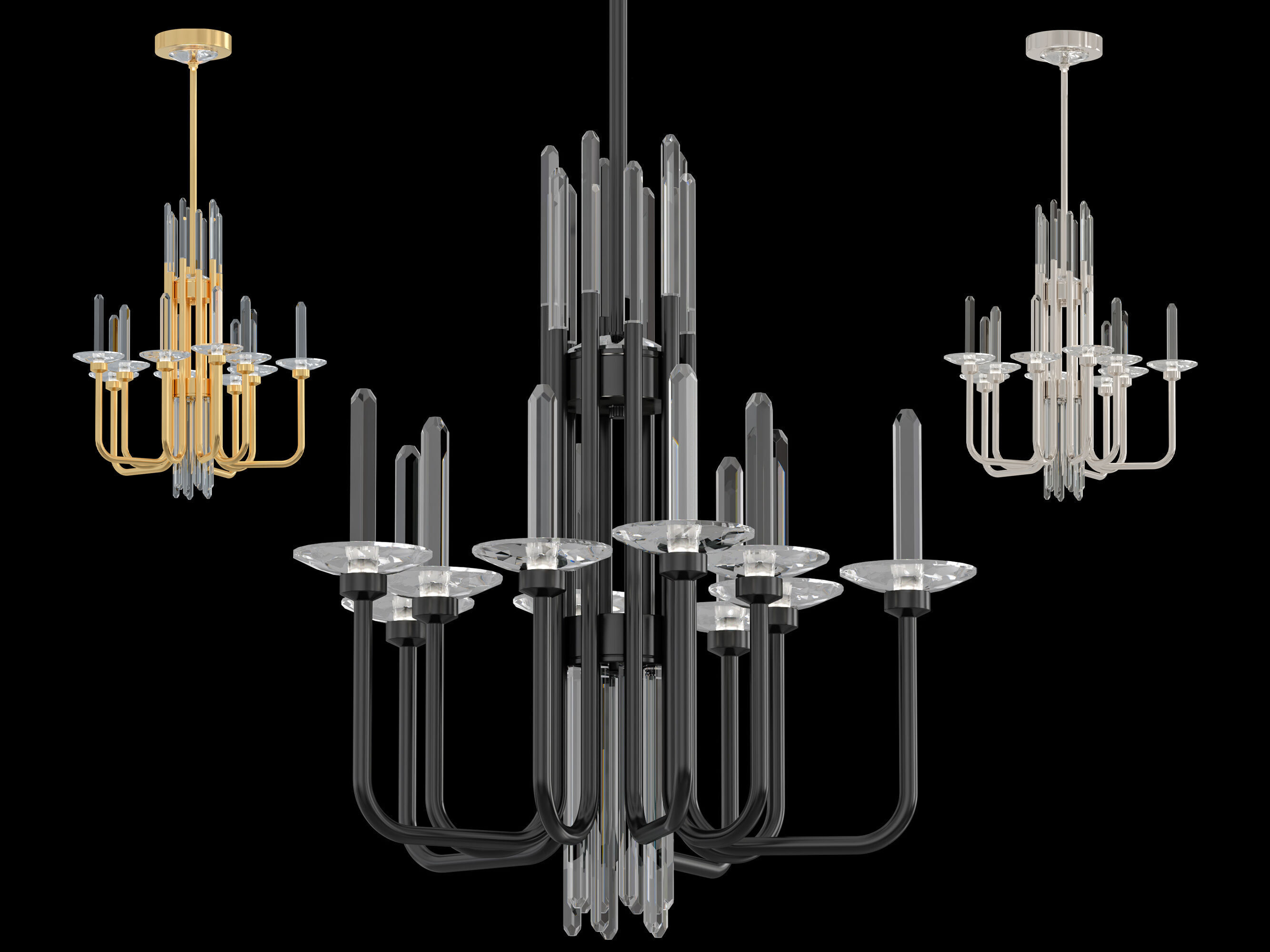 Calliope chandelier 10 light 3D model_1