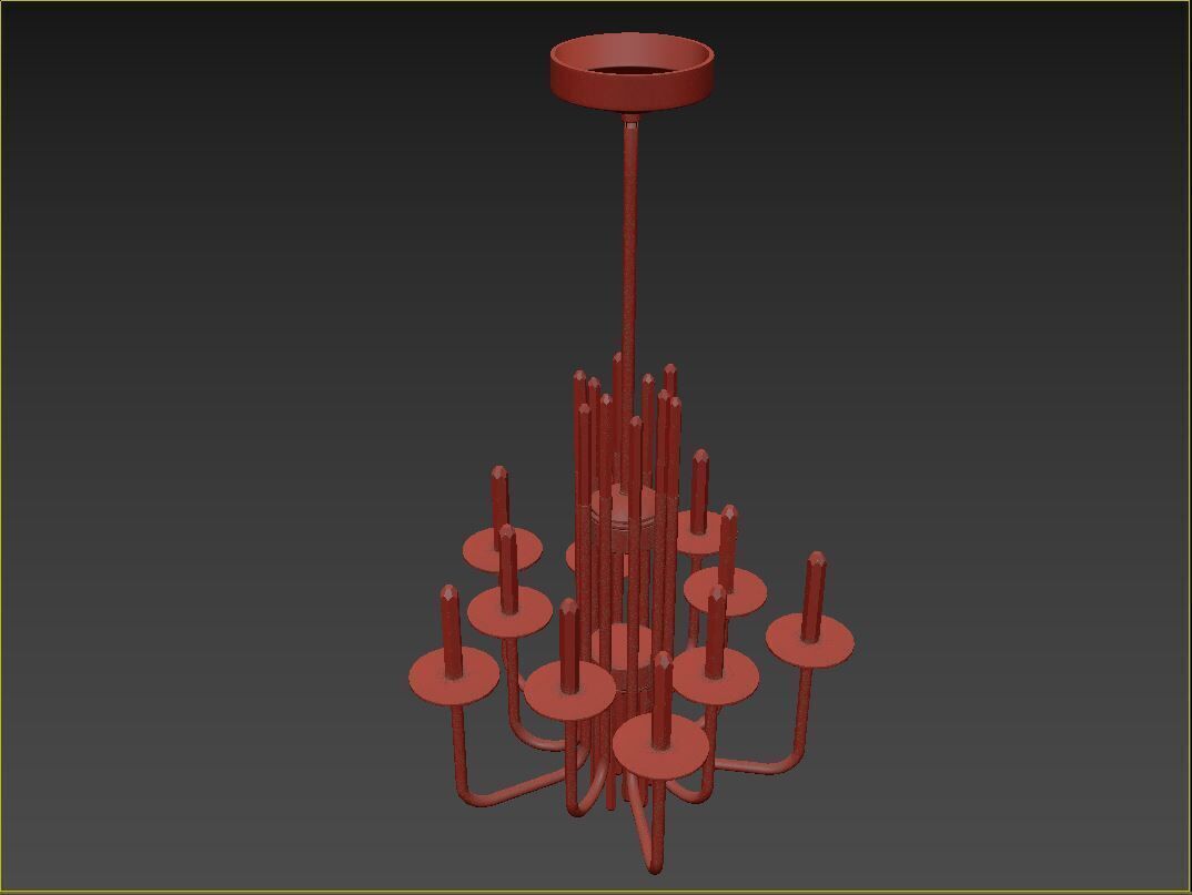 Calliope chandelier 10 light 3D model_14