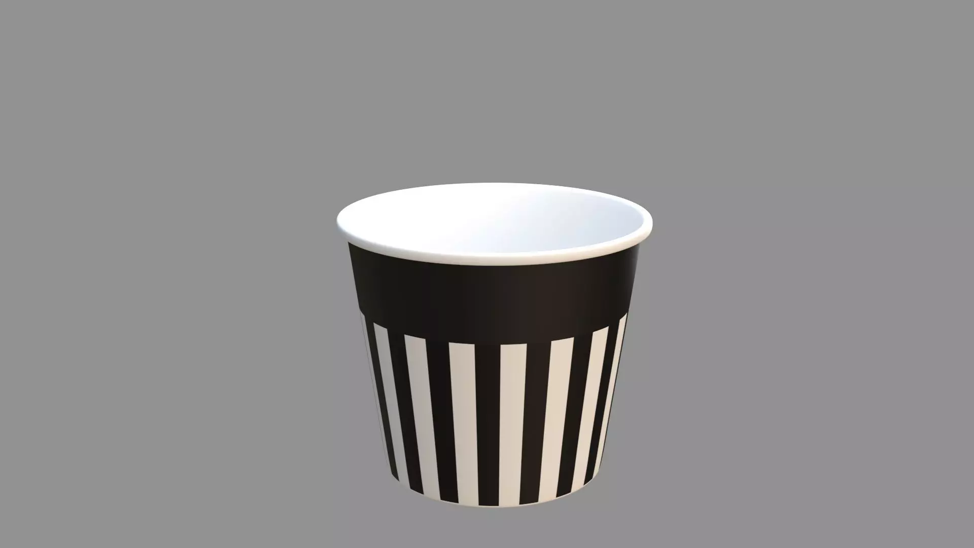 empty striped 02 popcorn tub black 3D model_0