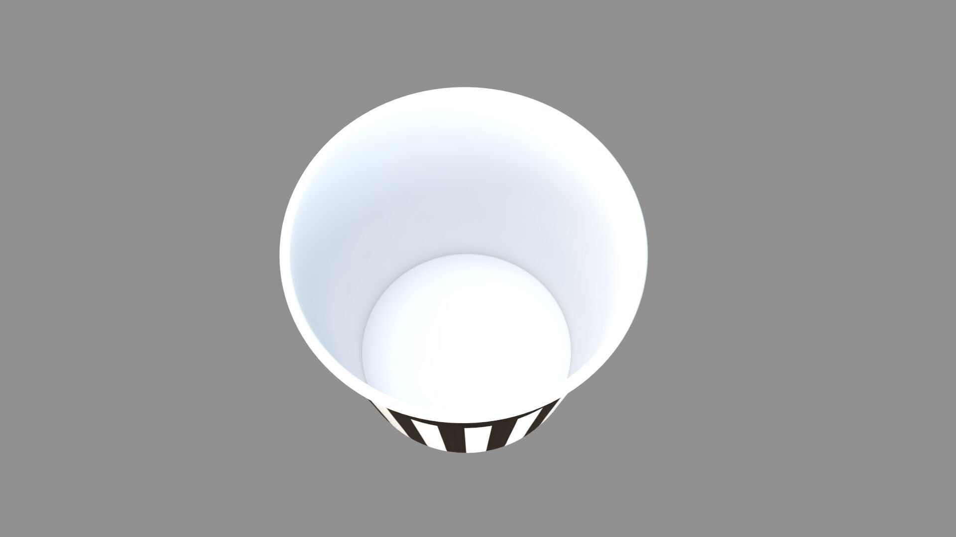 empty striped 02 popcorn tub black 3D model_2