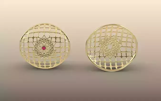 Wire Mesh High Jewelery Pendant and Earring 3D print model