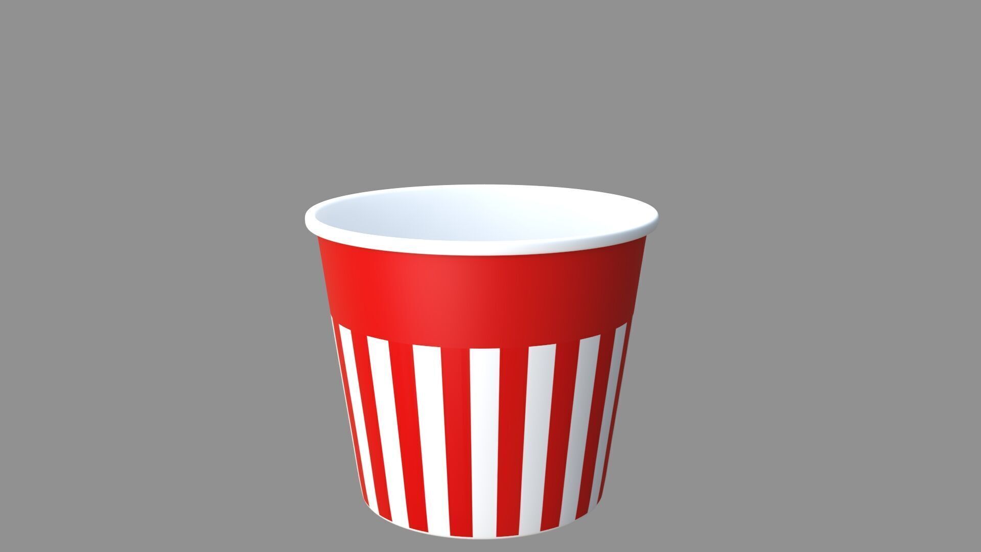 popcorn tub red 3D model_4
