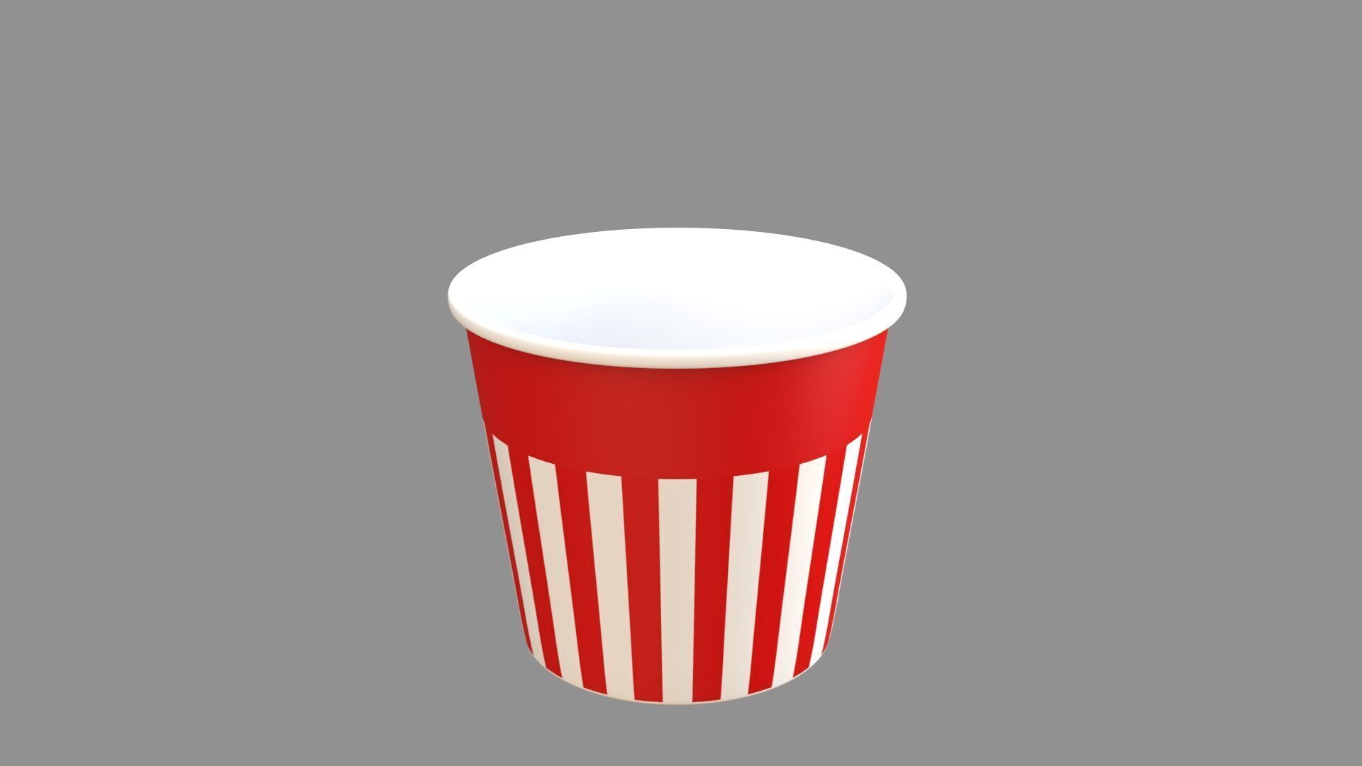 popcorn tub red 3D model_2