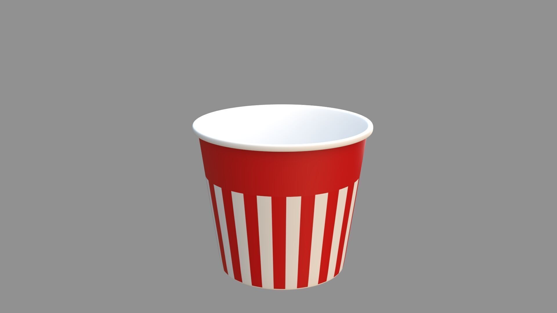 popcorn tub red 3D model_1