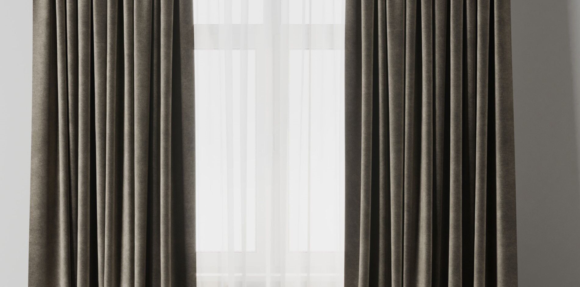 Curtain with rod 09 Curtain brown Low-poly 3D model_9