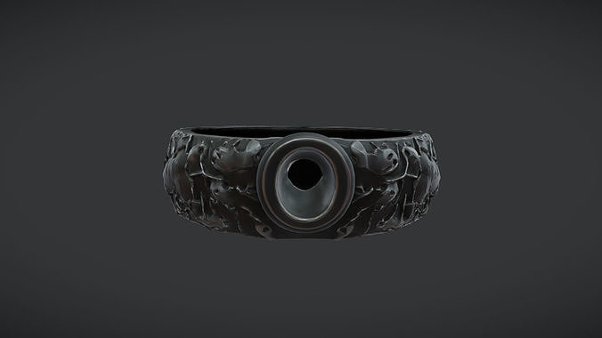 textured metal ring 3D model