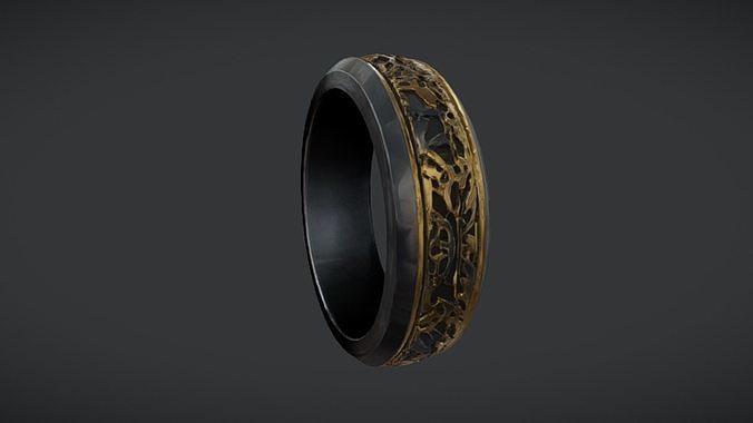 Ornate ring with intricate engravings 3D model