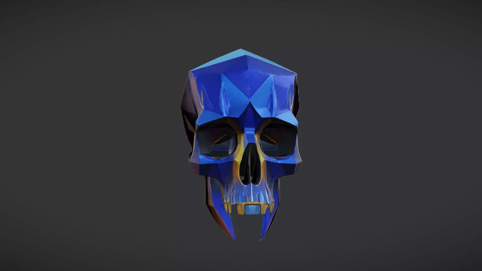 Faceted geometric skull design 3D model_0
