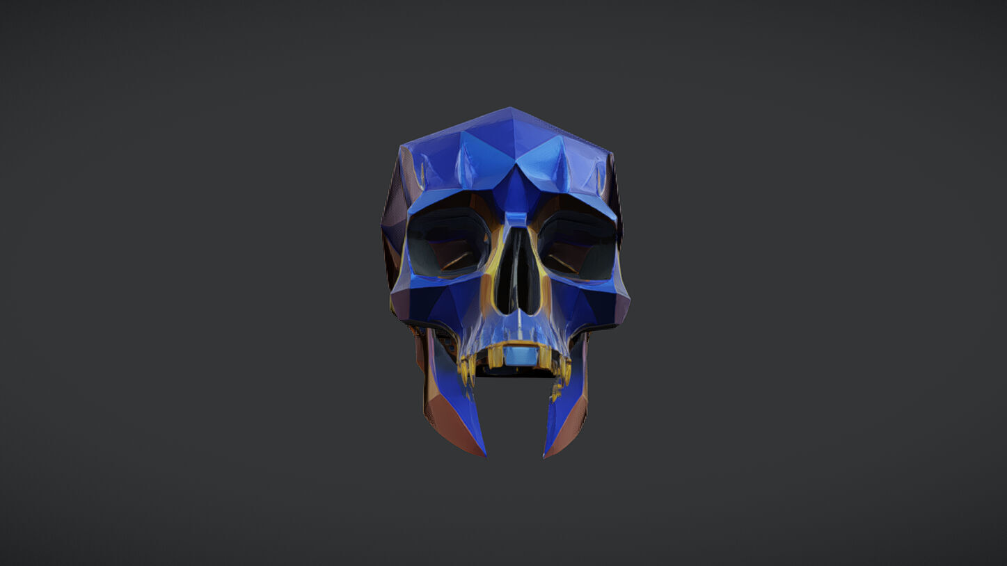 Faceted geometric skull design 3D model_8