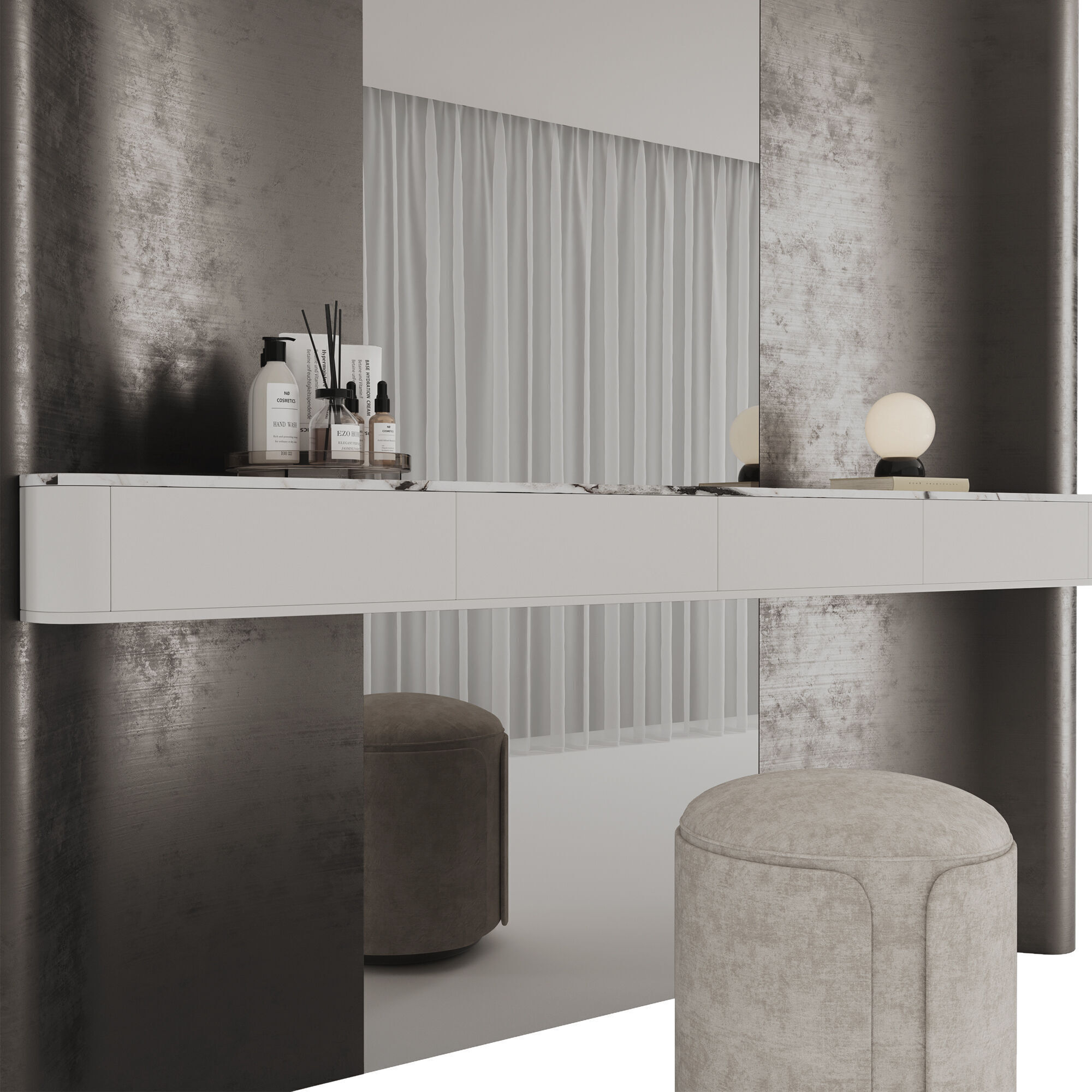 Bedroom Furniture Composition 20 3D model_4