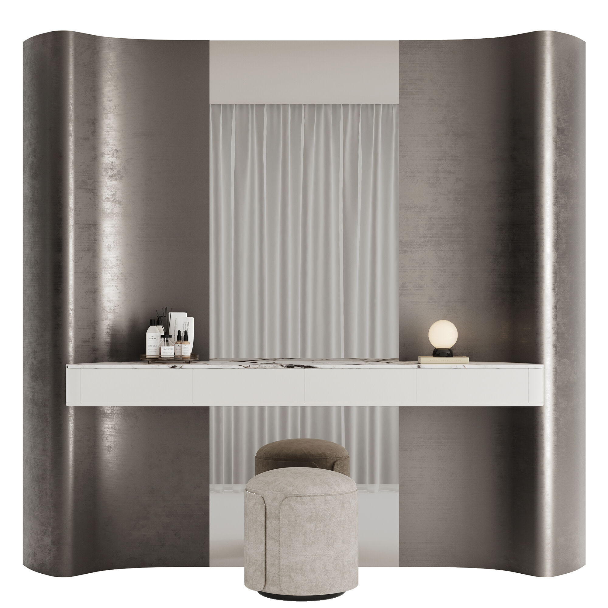 Bedroom Furniture Composition 20 3D model_1