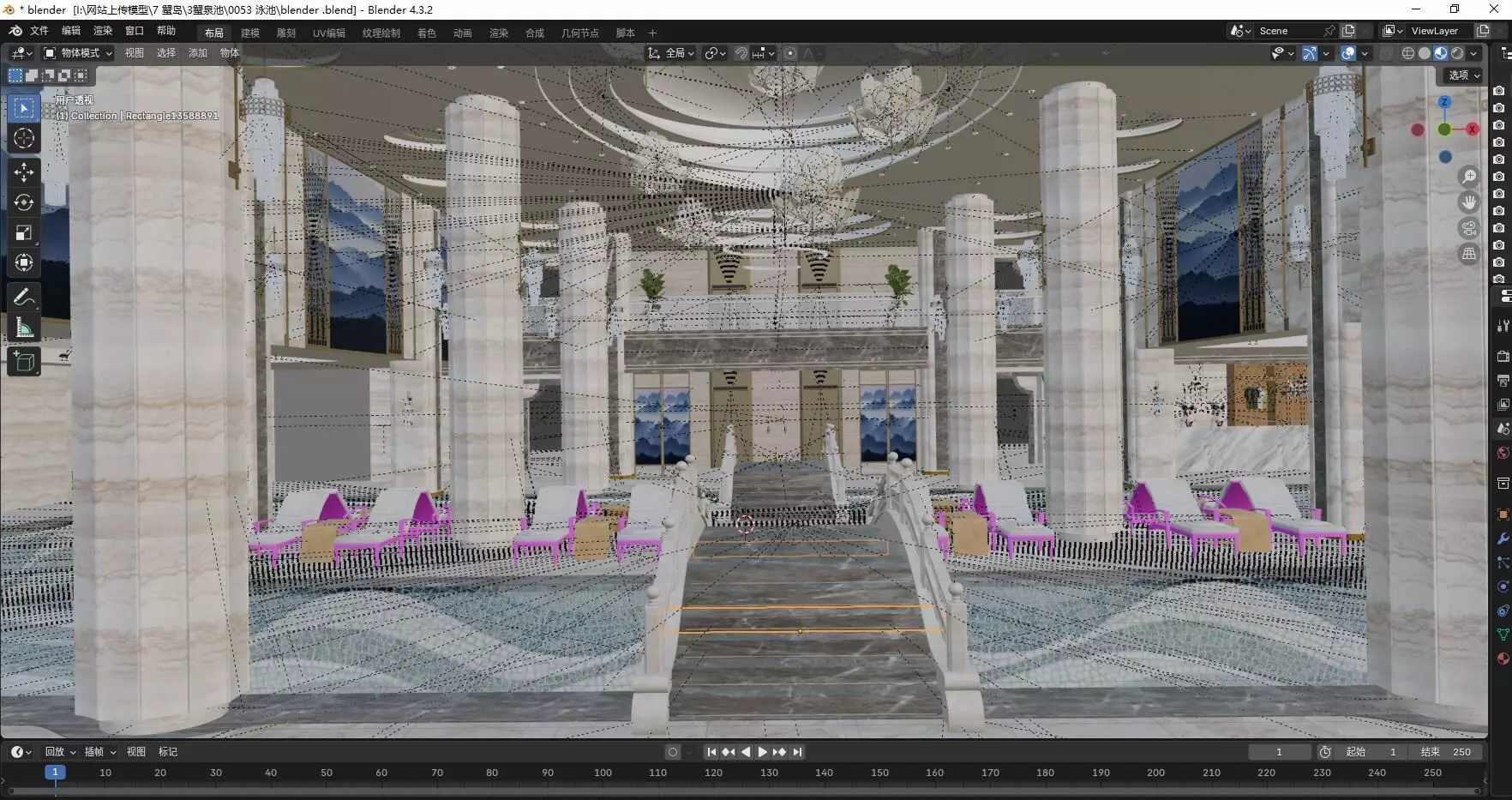 Swimming pool  3D model_1