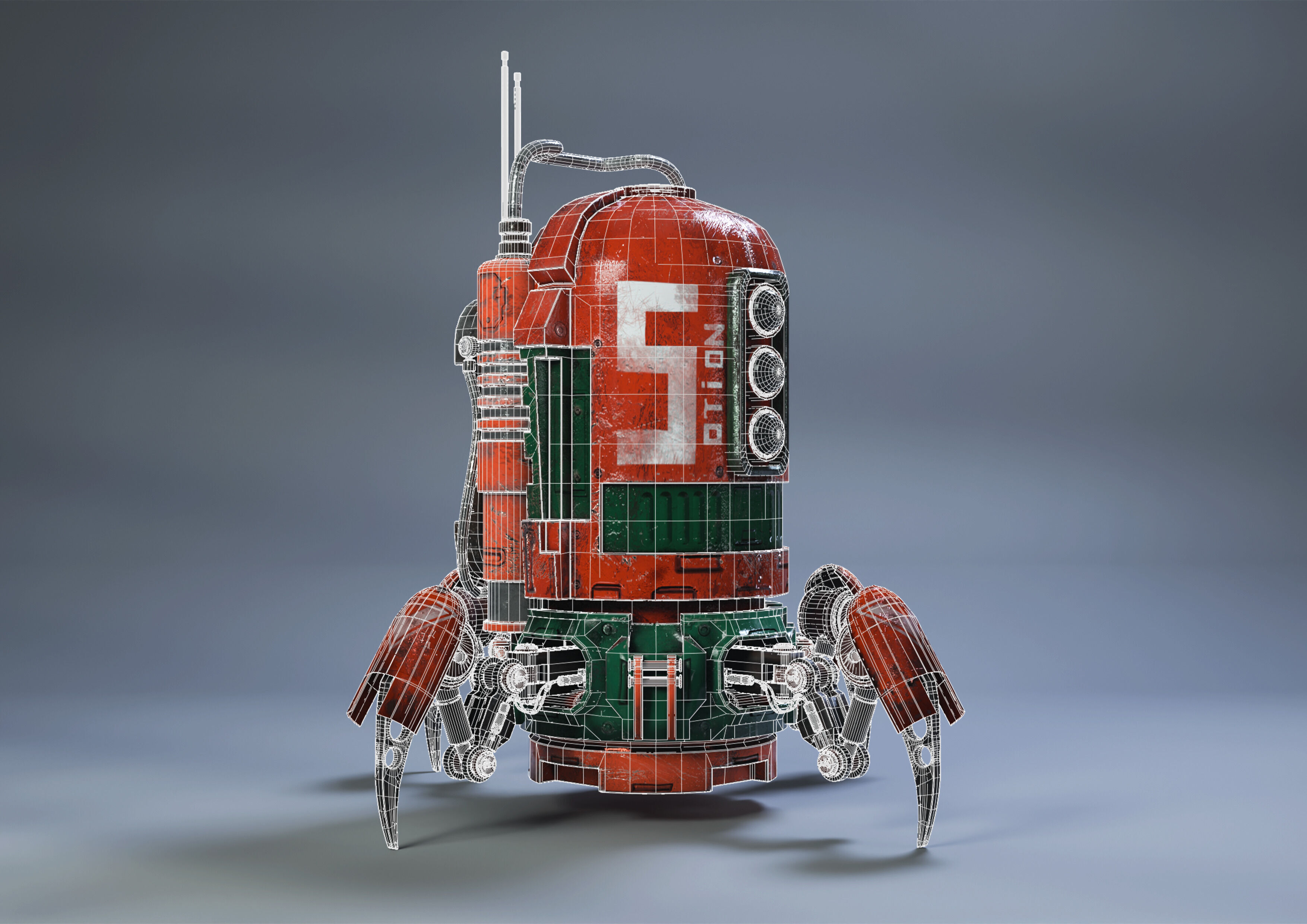 Robot No 5 3D model Low-poly 3D model_8