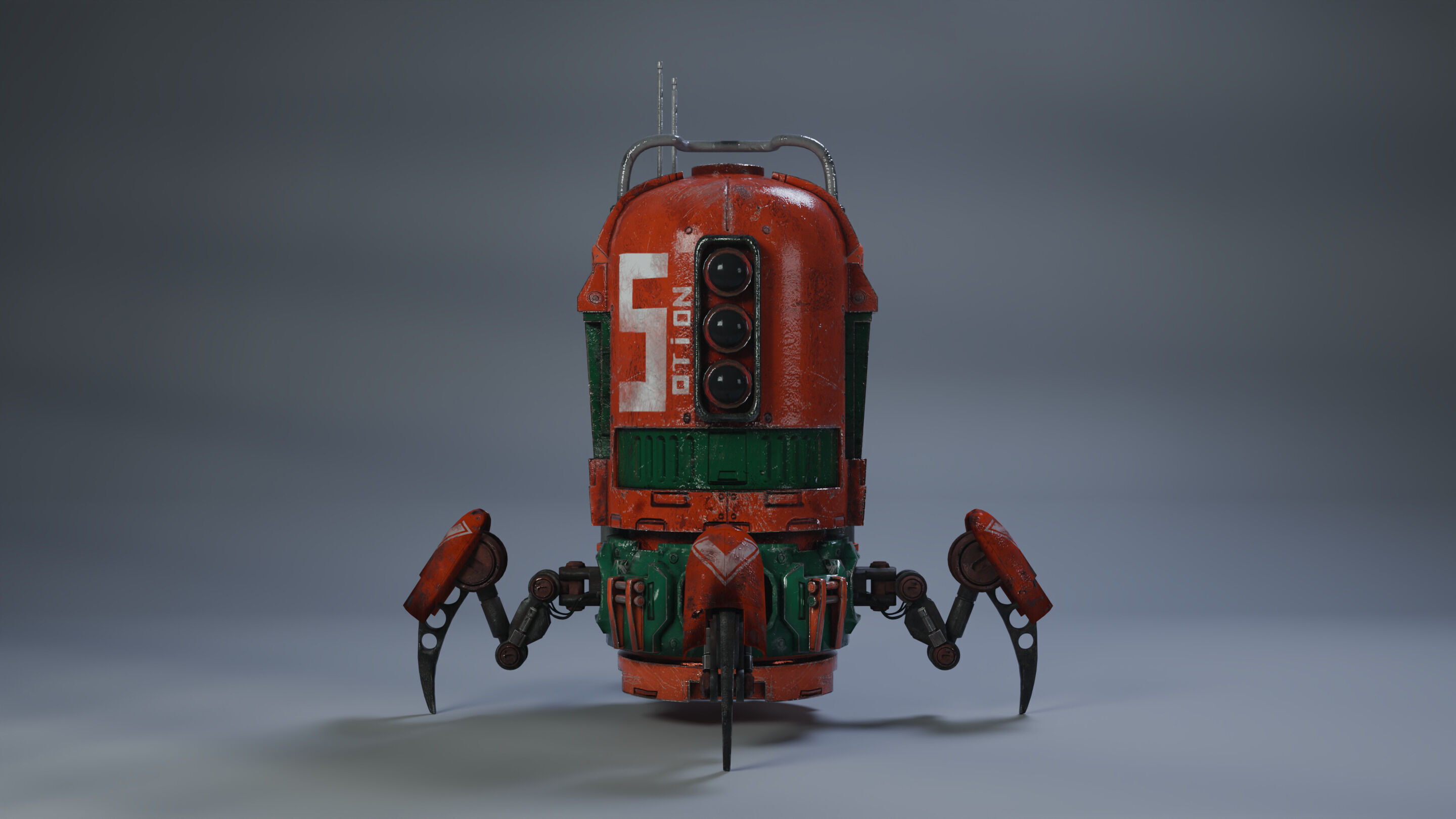 Robot No 5 3D model Low-poly 3D model_2