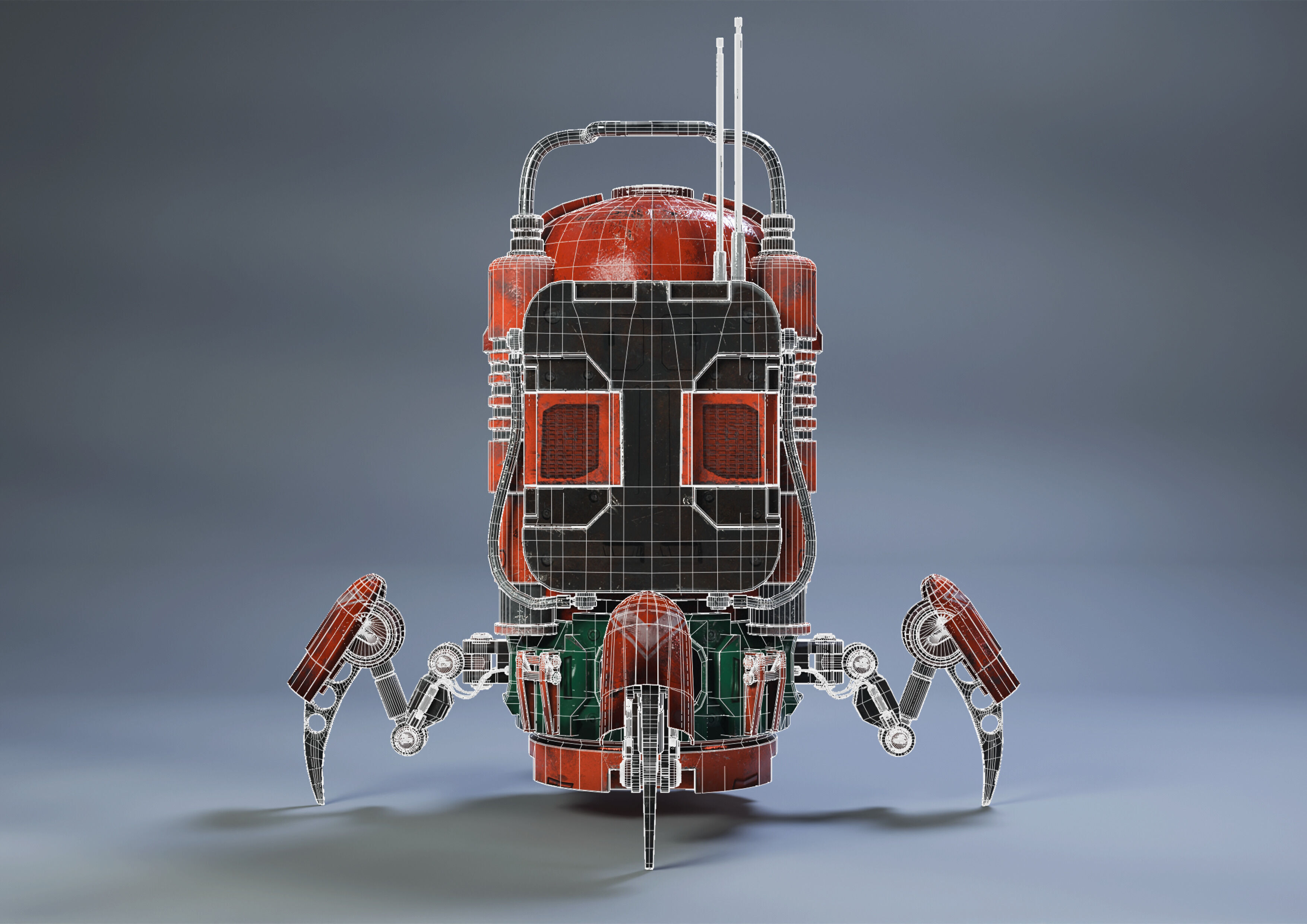 Robot No 5 3D model Low-poly 3D model_3