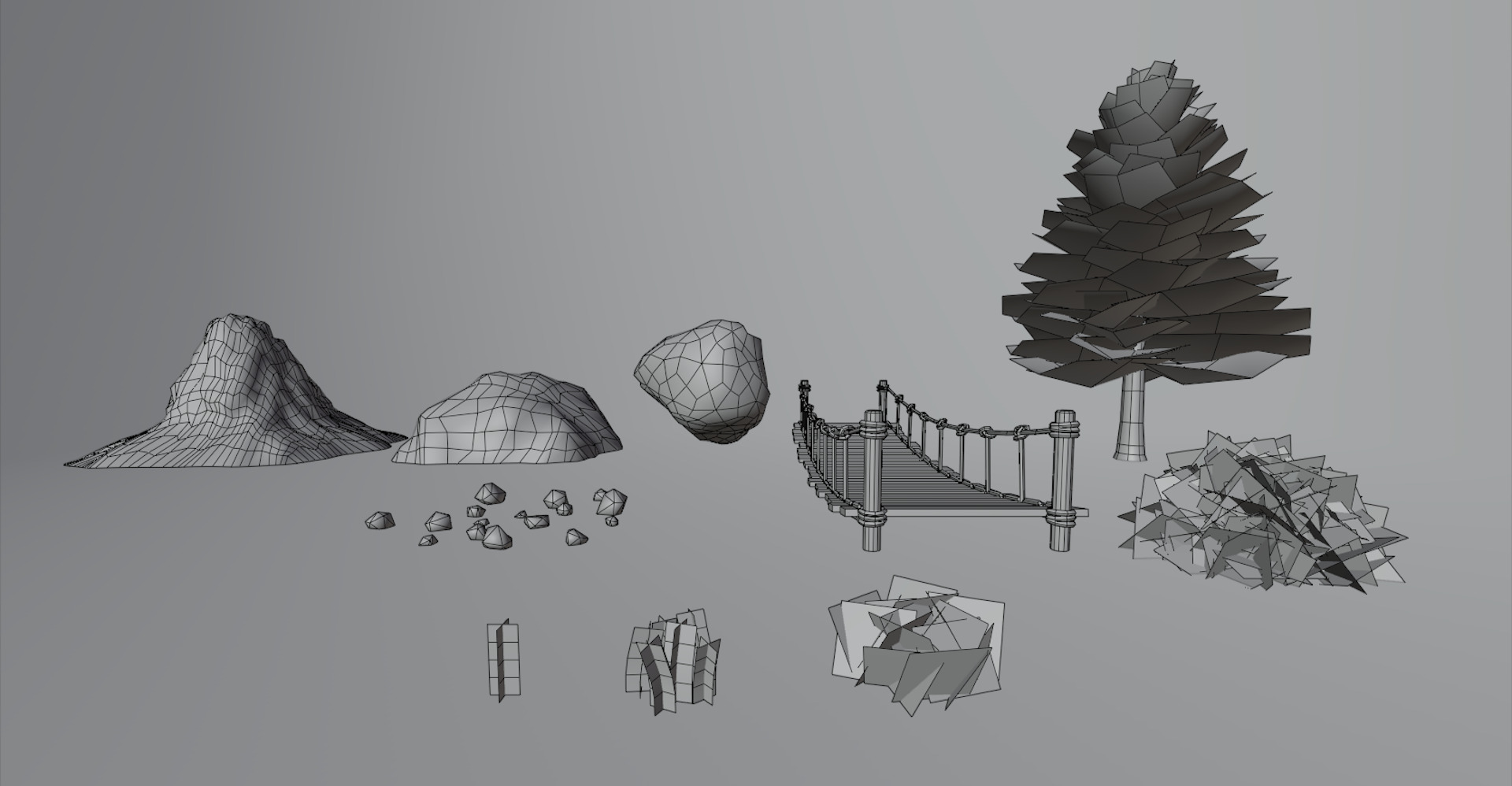 Mountain - Stylized Fantasy Environment Free low-poly 3D model_8