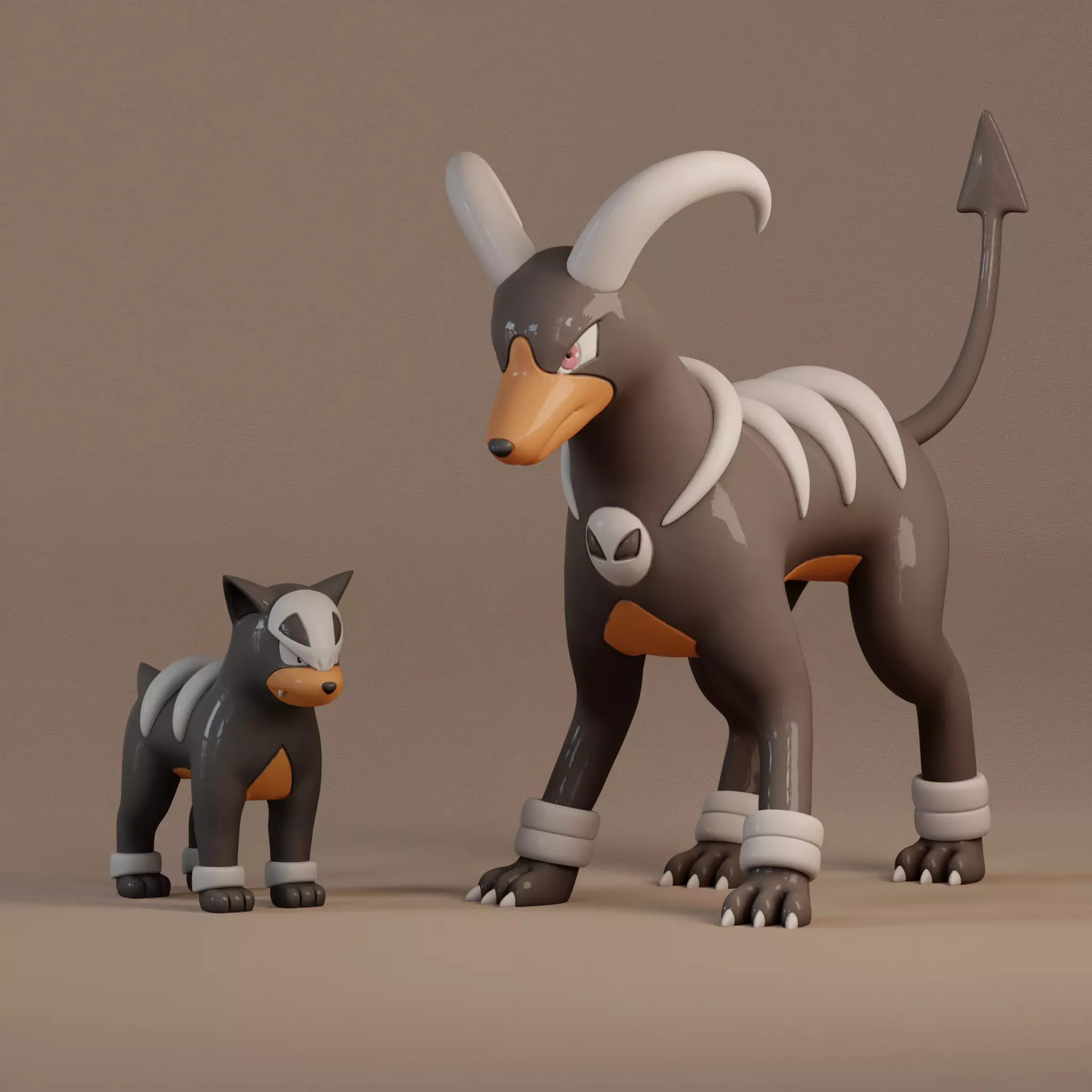 228  Houndour 229 Houndoom Pokemon 3d print model 3D print model 3D print model_0