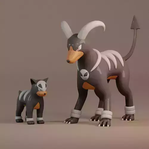 228  Houndour 229 Houndoom Pokemon 3d print model 3D print model