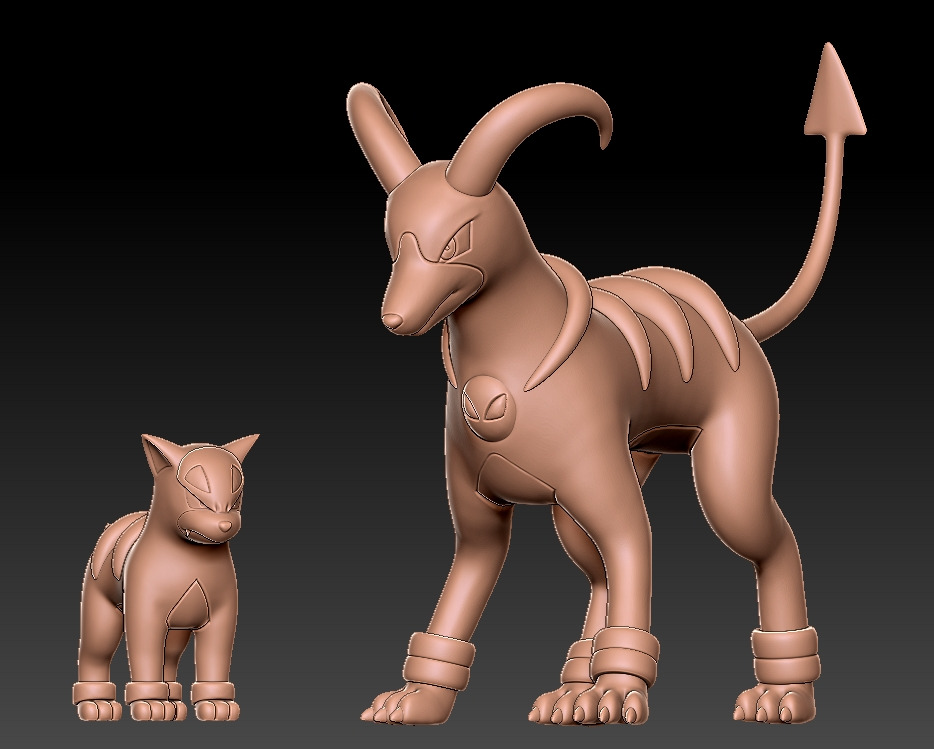 228  Houndour 229 Houndoom Pokemon 3d print model 3D print model 3D print model_2