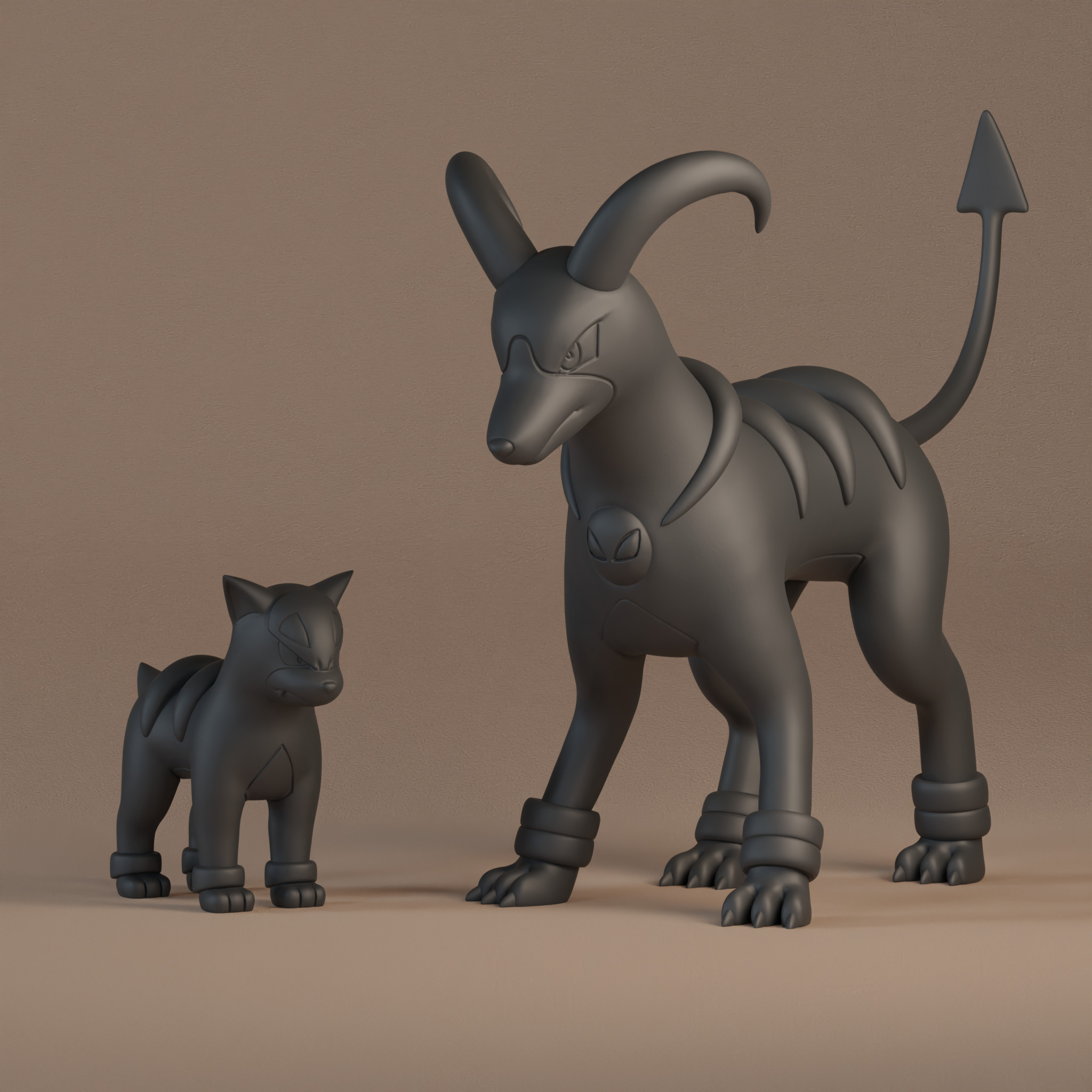 228  Houndour 229 Houndoom Pokemon 3d print model 3D print model 3D print model_1