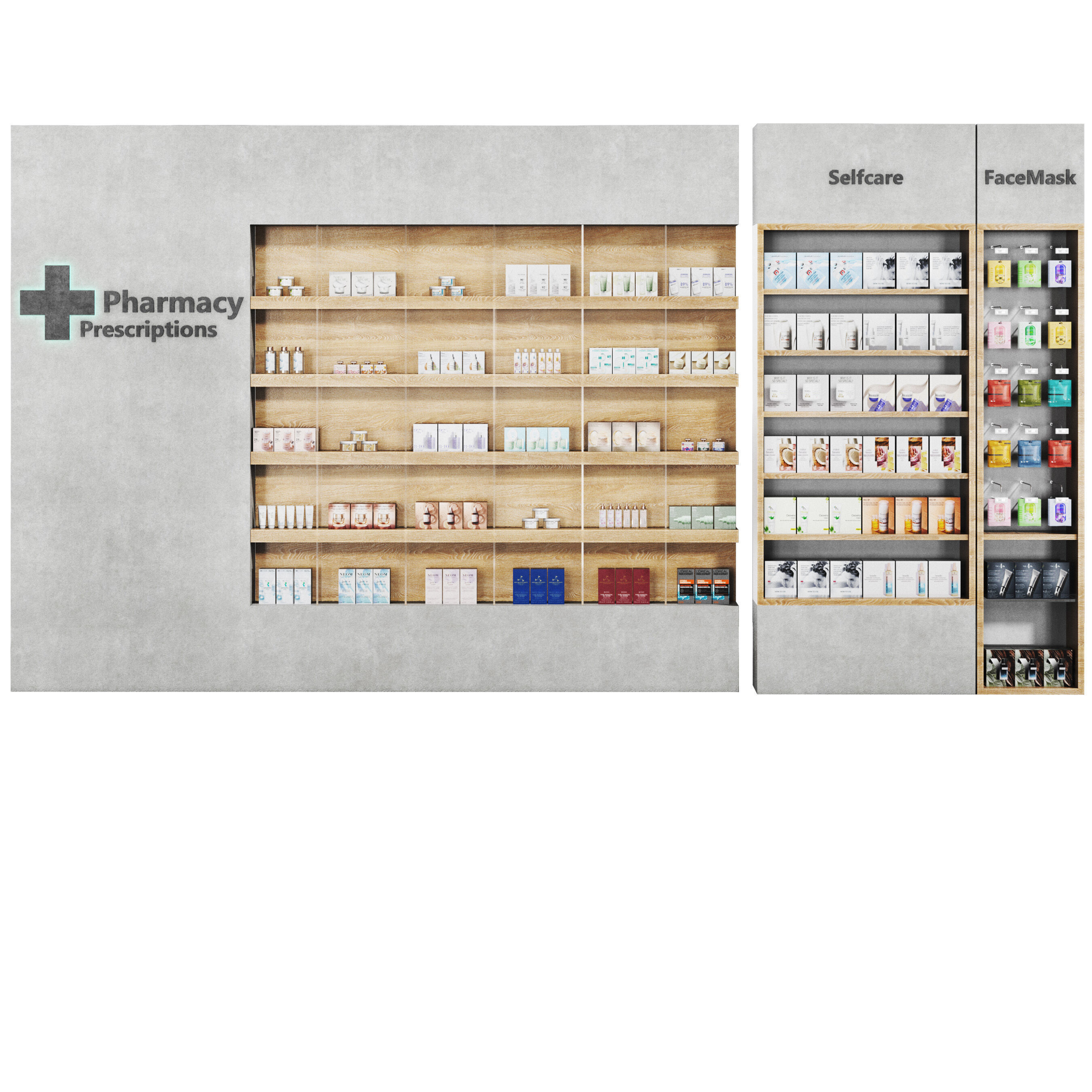 Pharmacy Drugstore showcase 02 Low-poly 3D model_14