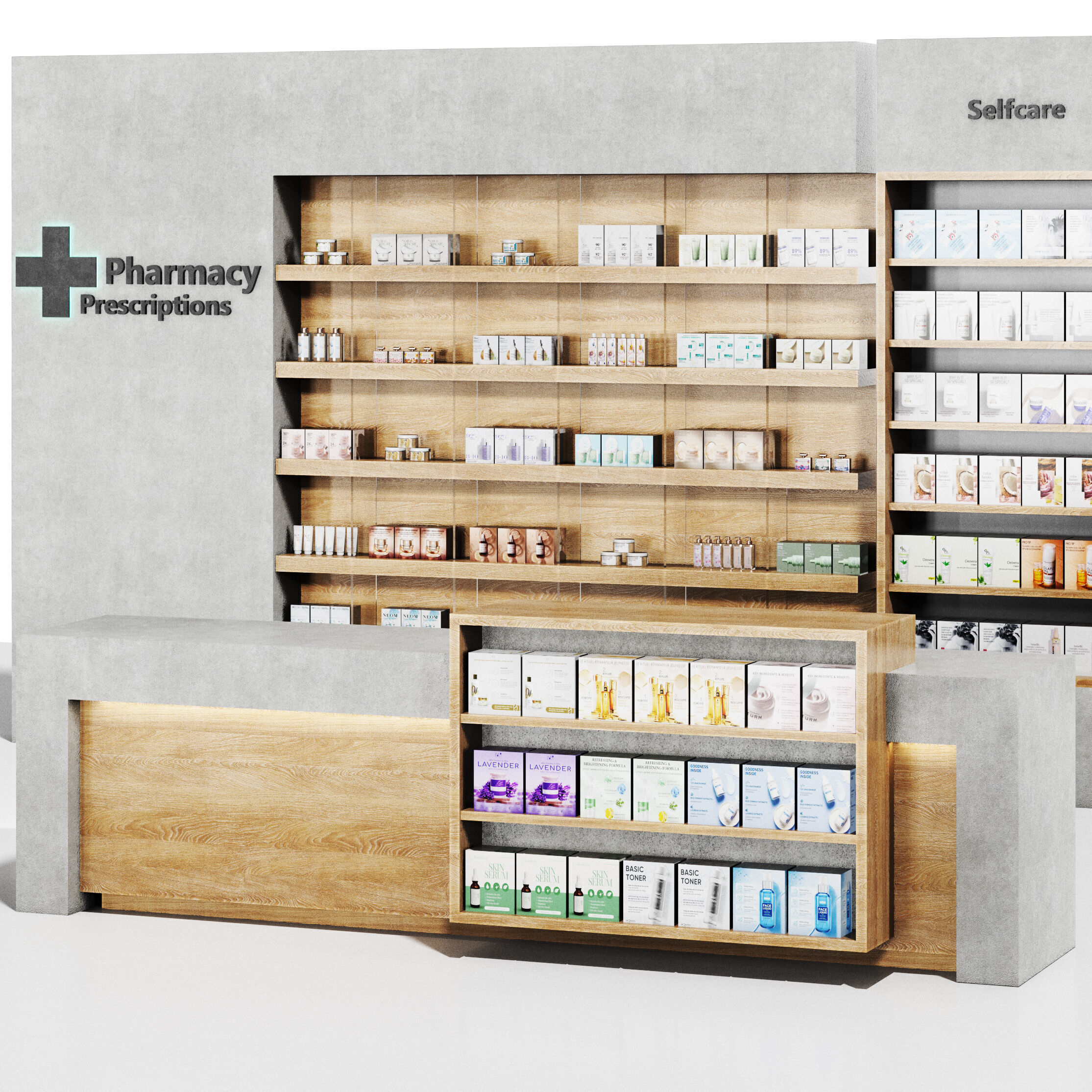 Pharmacy Drugstore showcase 02 Low-poly 3D model_4