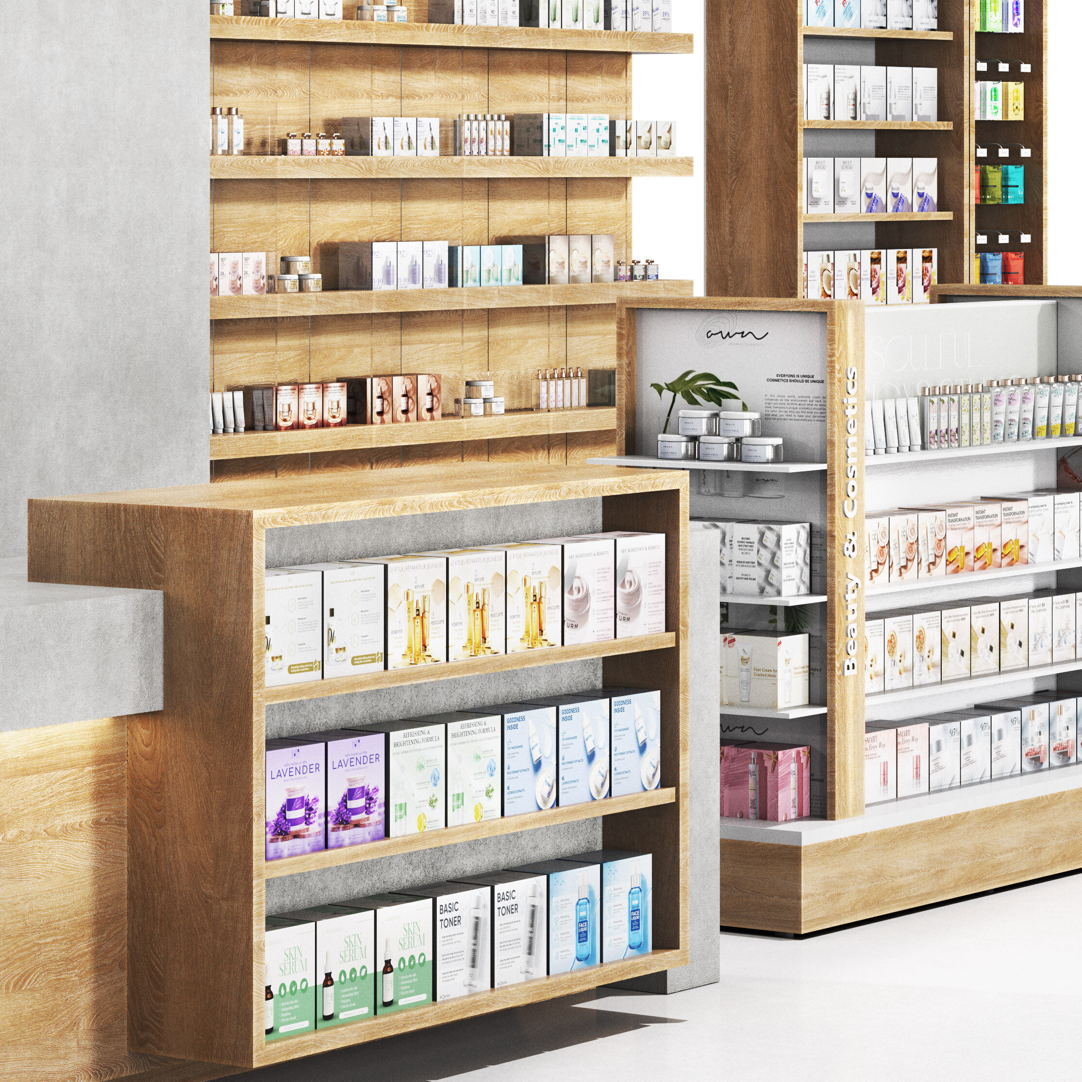 Pharmacy Drugstore showcase 02 Low-poly 3D model_3