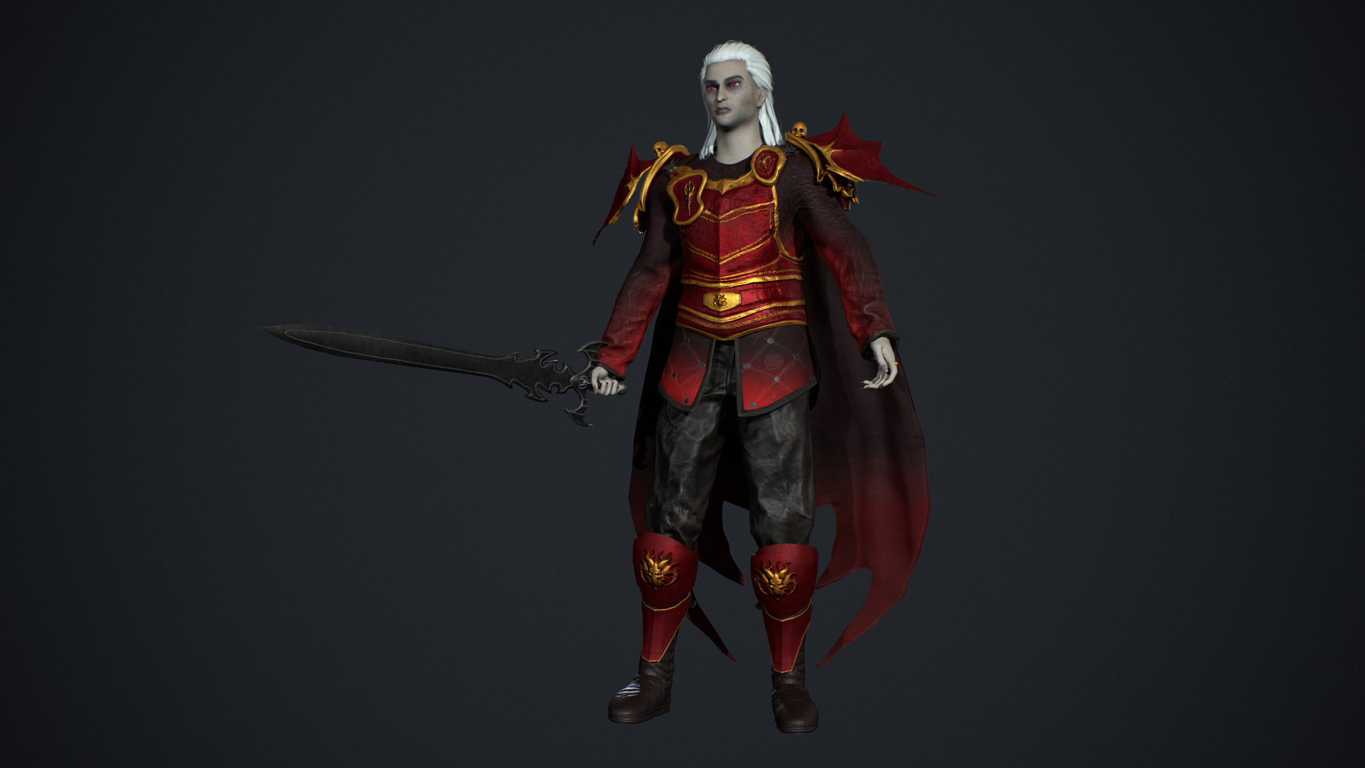 Vampire Lord Low-poly 3D model_7