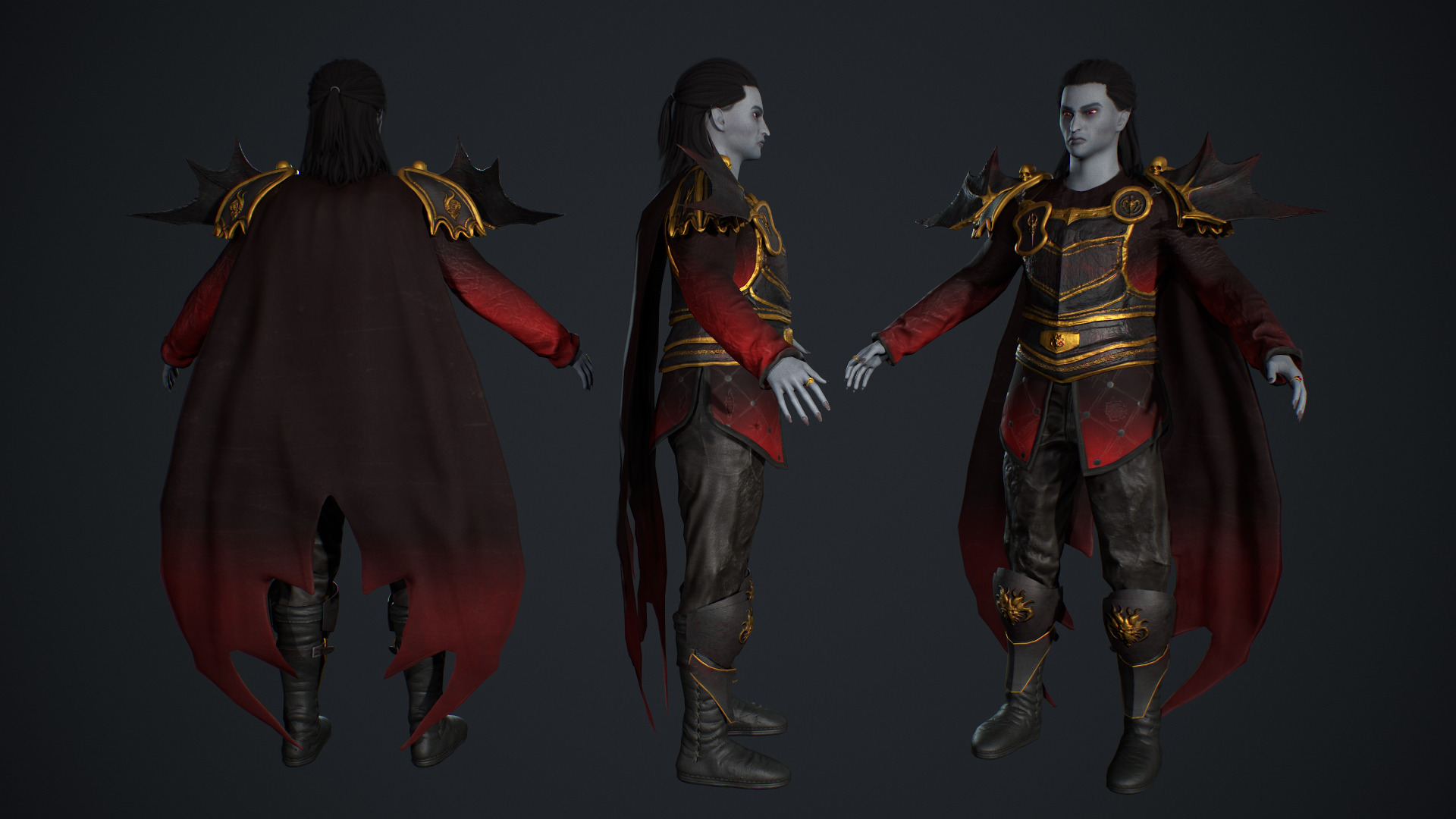 Vampire Lord Low-poly 3D model_3