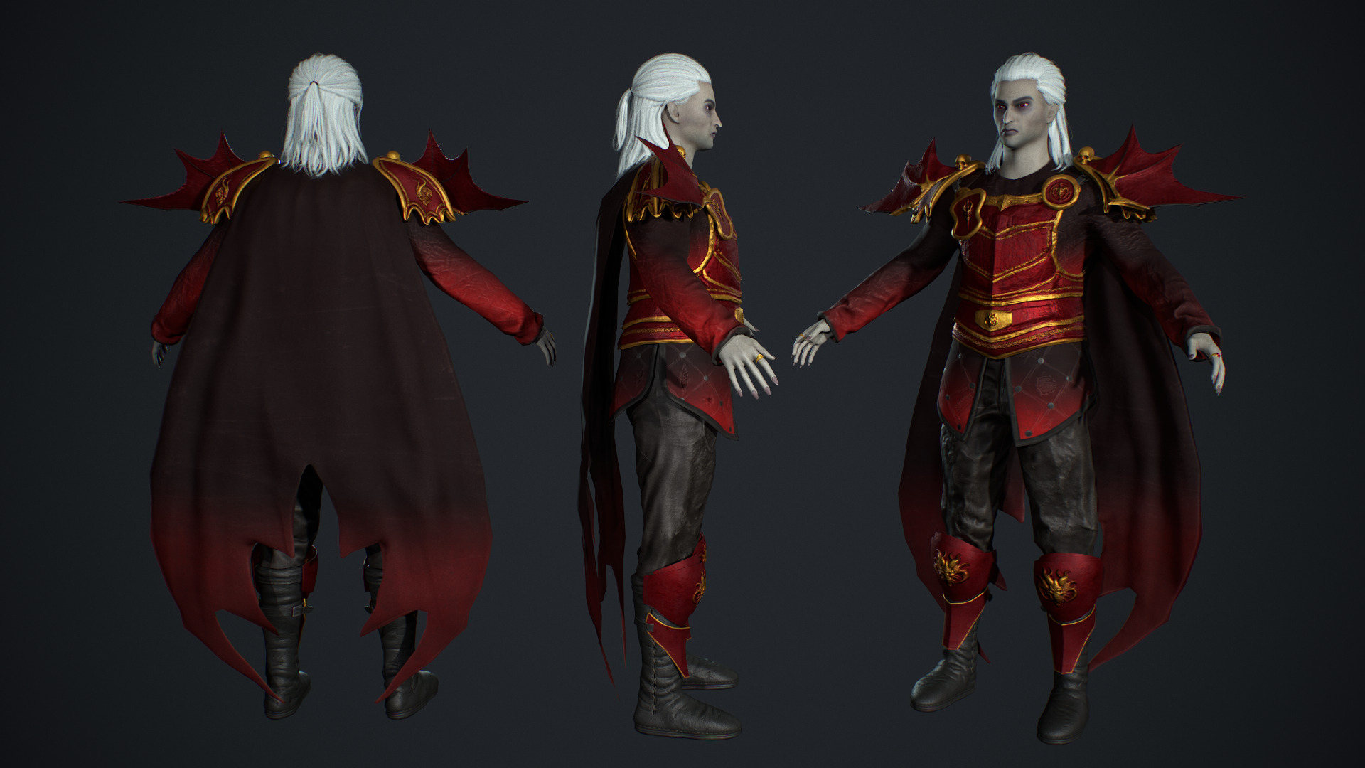 Vampire Lord Low-poly 3D model_4