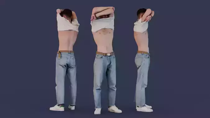 Man Taking Off His Shirt 3D model