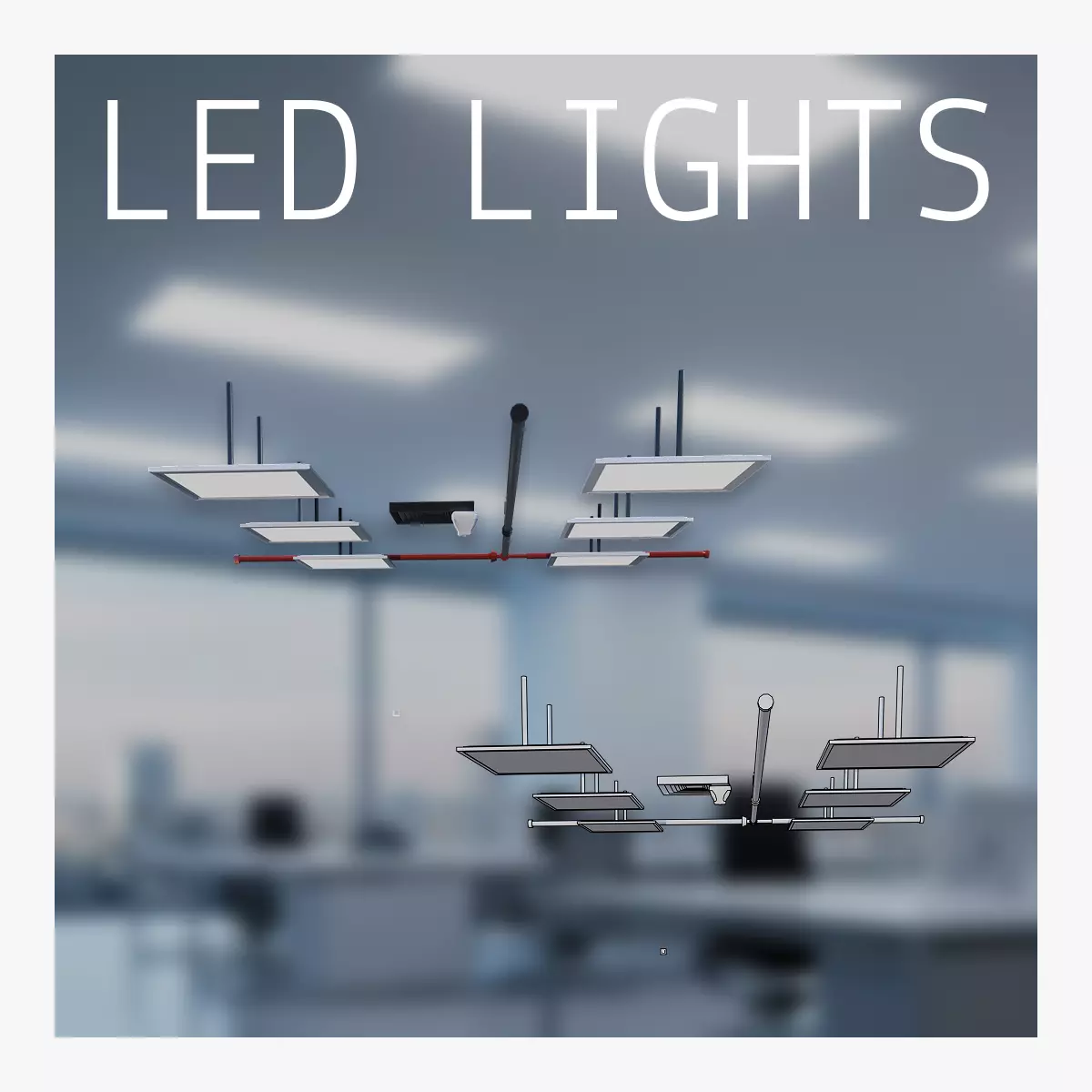 Led lights Low-poly 3D model_0
