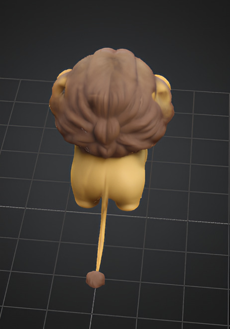 Cute Lion Figurine 3D model_2