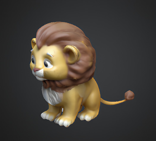 Cute Lion Figurine 3D model_1