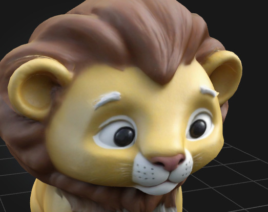 Cute Lion Figurine 3D model_3