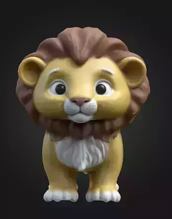 Cute Lion Figurine 3D model